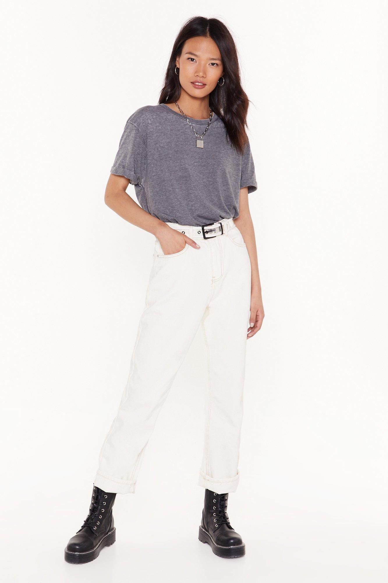 straight leg jeans white