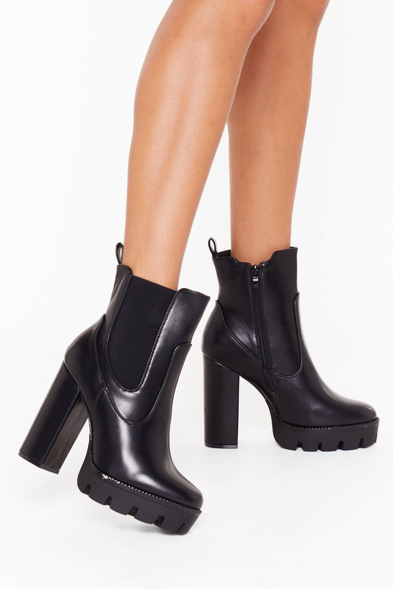 Pu platform block heel chelsea boots | Shop Clothes at Nasty Gal! Pu platform block heel chelsea boots | Shop Clothes at Nasty Gal!