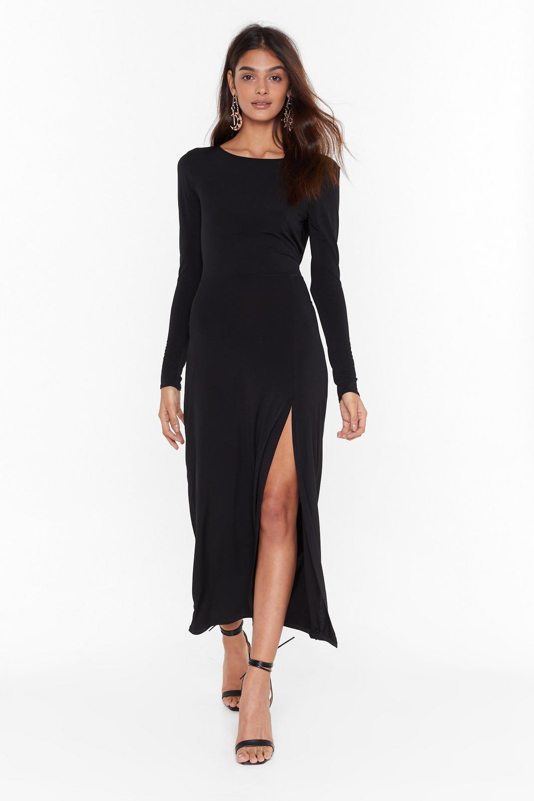 Cowl You Back Later Slinky Midi Dress image number 1