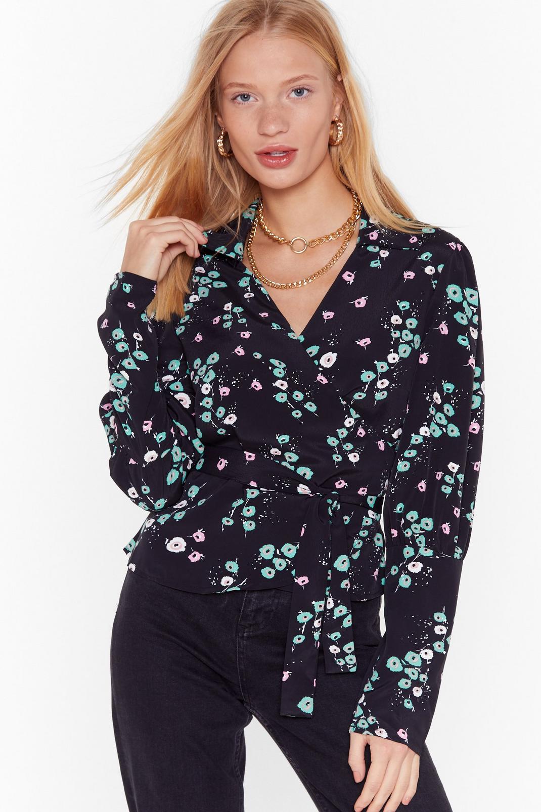 Bud of Been There Floral Wrap Blouse image number 1