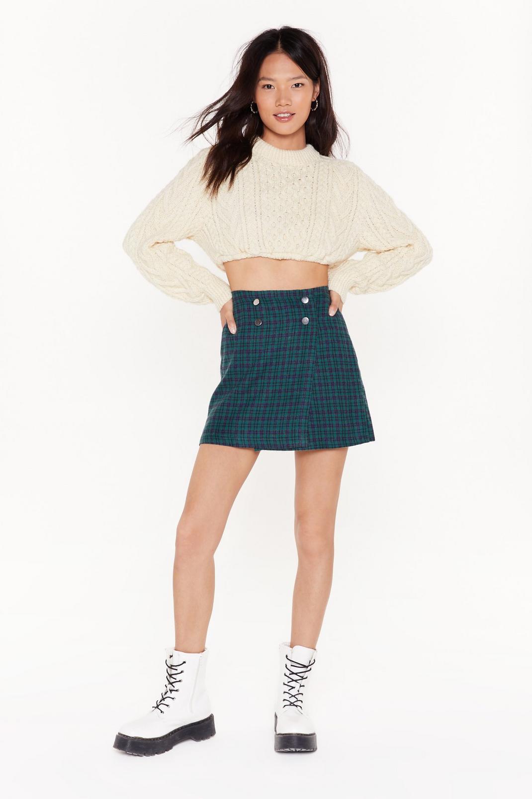 Nasty Gal Vintage Double Tap Check Mini Skirt image number 1