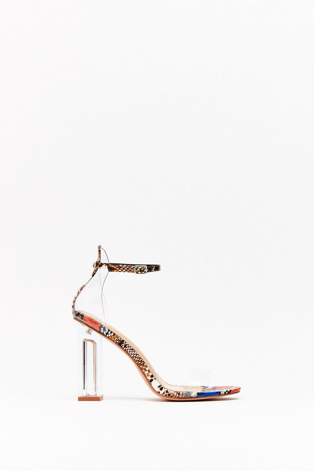 Let's Snake Things Bright Lucite Heels image number 1