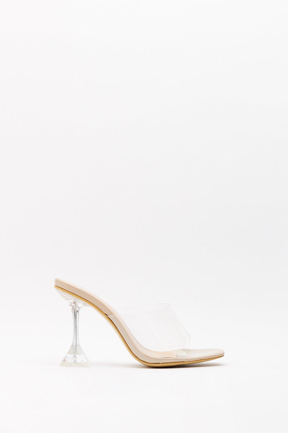 Clear shop stiletto mules