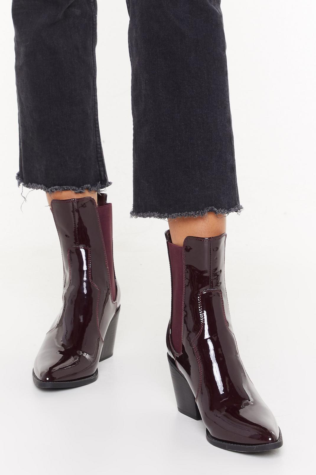 Go Western Patent Faux Leather Boots image number 1