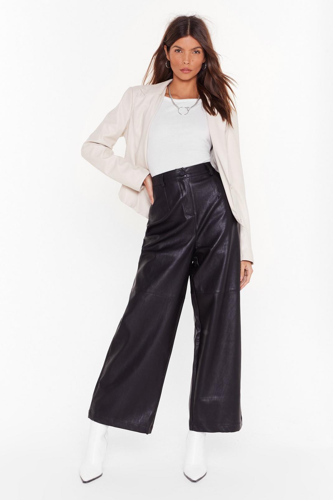 Loving You Faux Leather Wide-Leg Pants image number 1