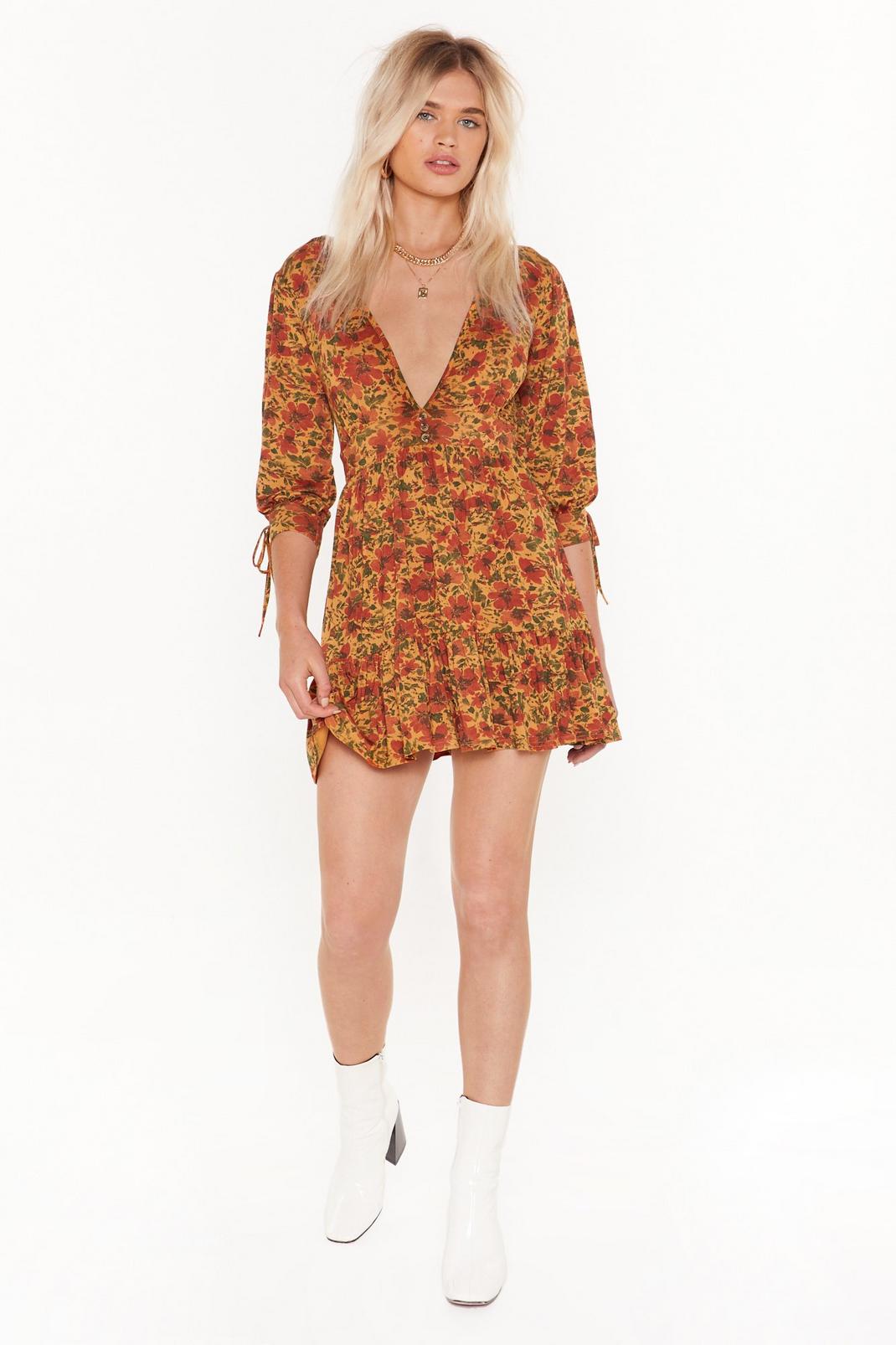 Peace Out Floral Mini Dress image number 1