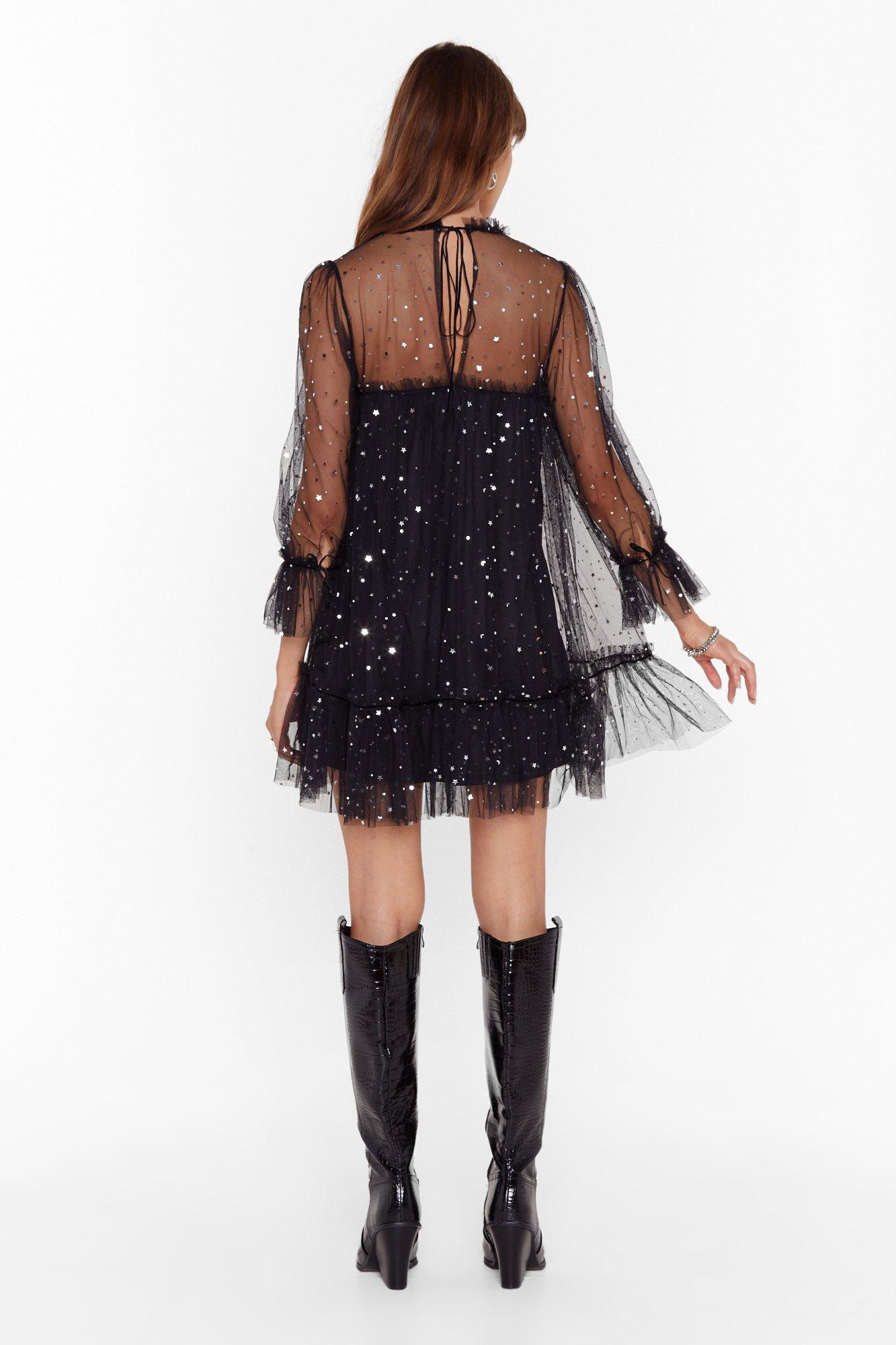 Nasty gal outlet black mesh dress