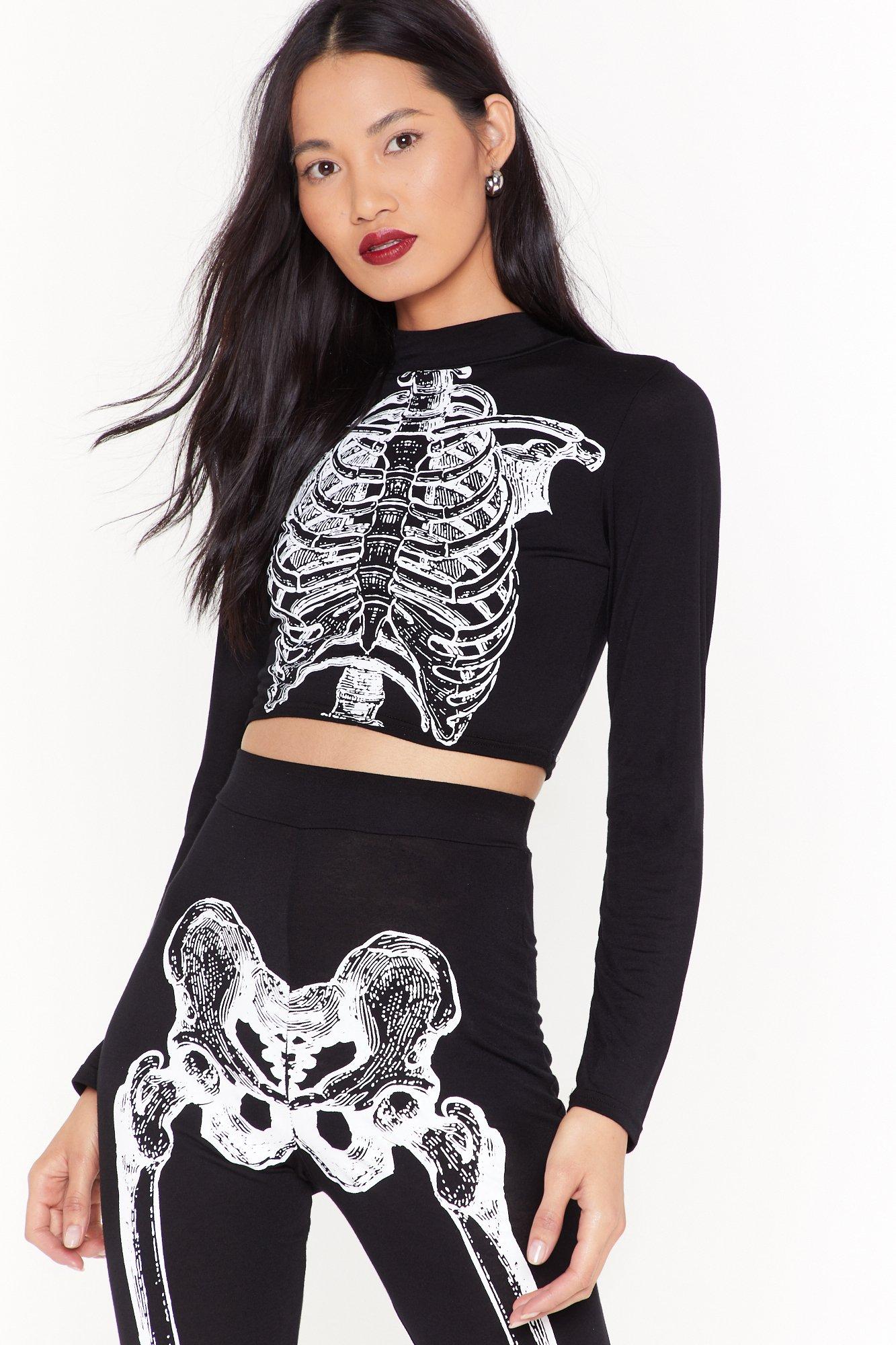 skeleton leggings and top