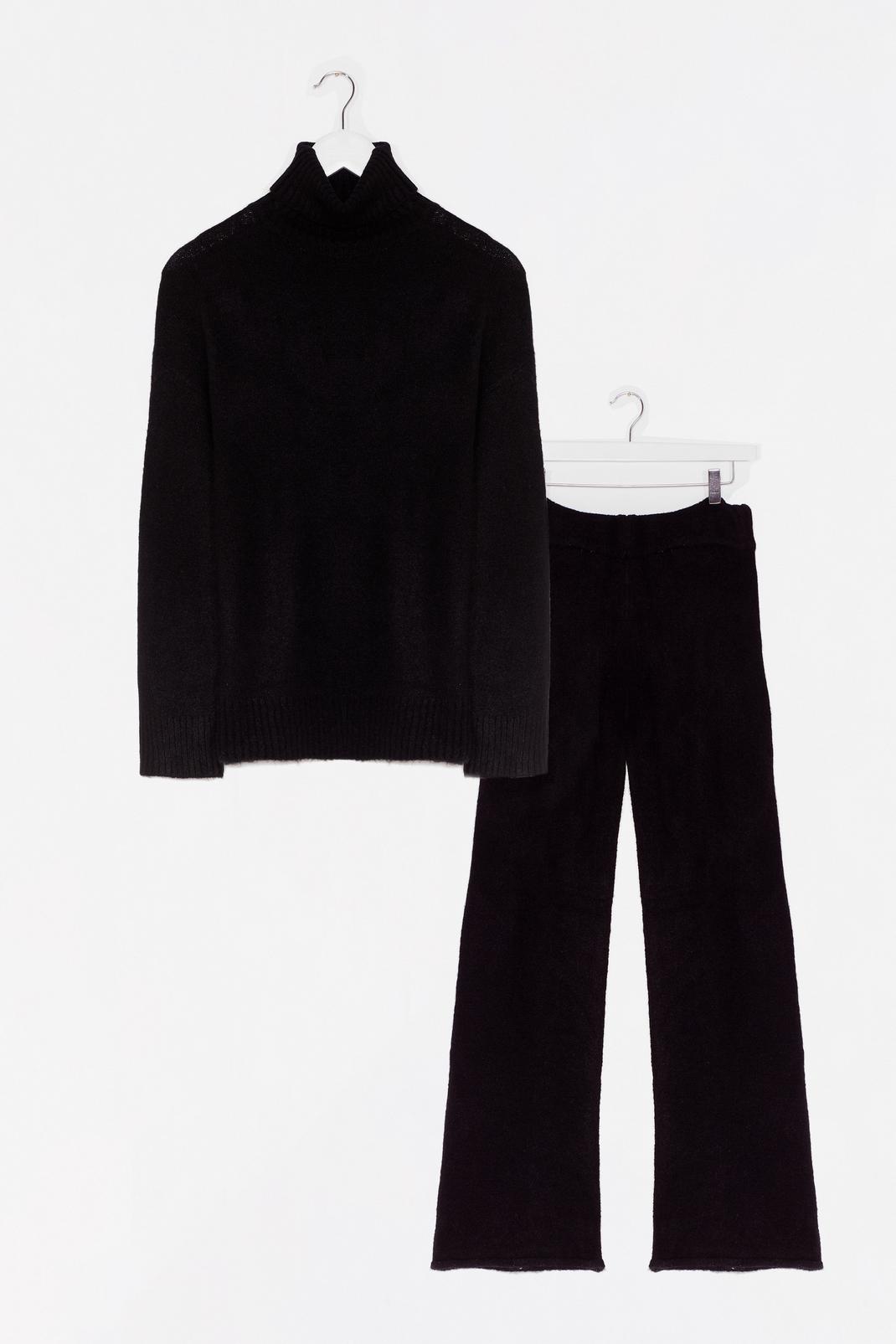 Turtleneck-xt Up Jumper and Wide-Leg Trousers image number 1