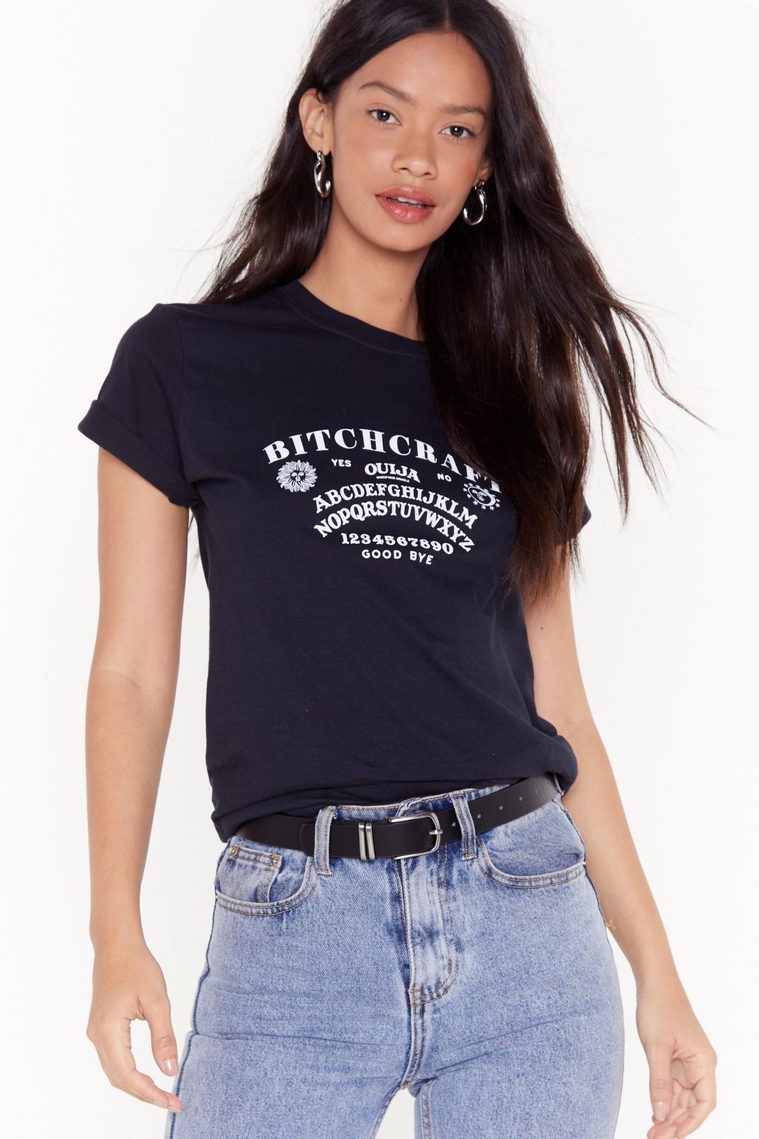 T-shirt ample à imprimé planche de ouija et slogan Bitchcraft image number 1
