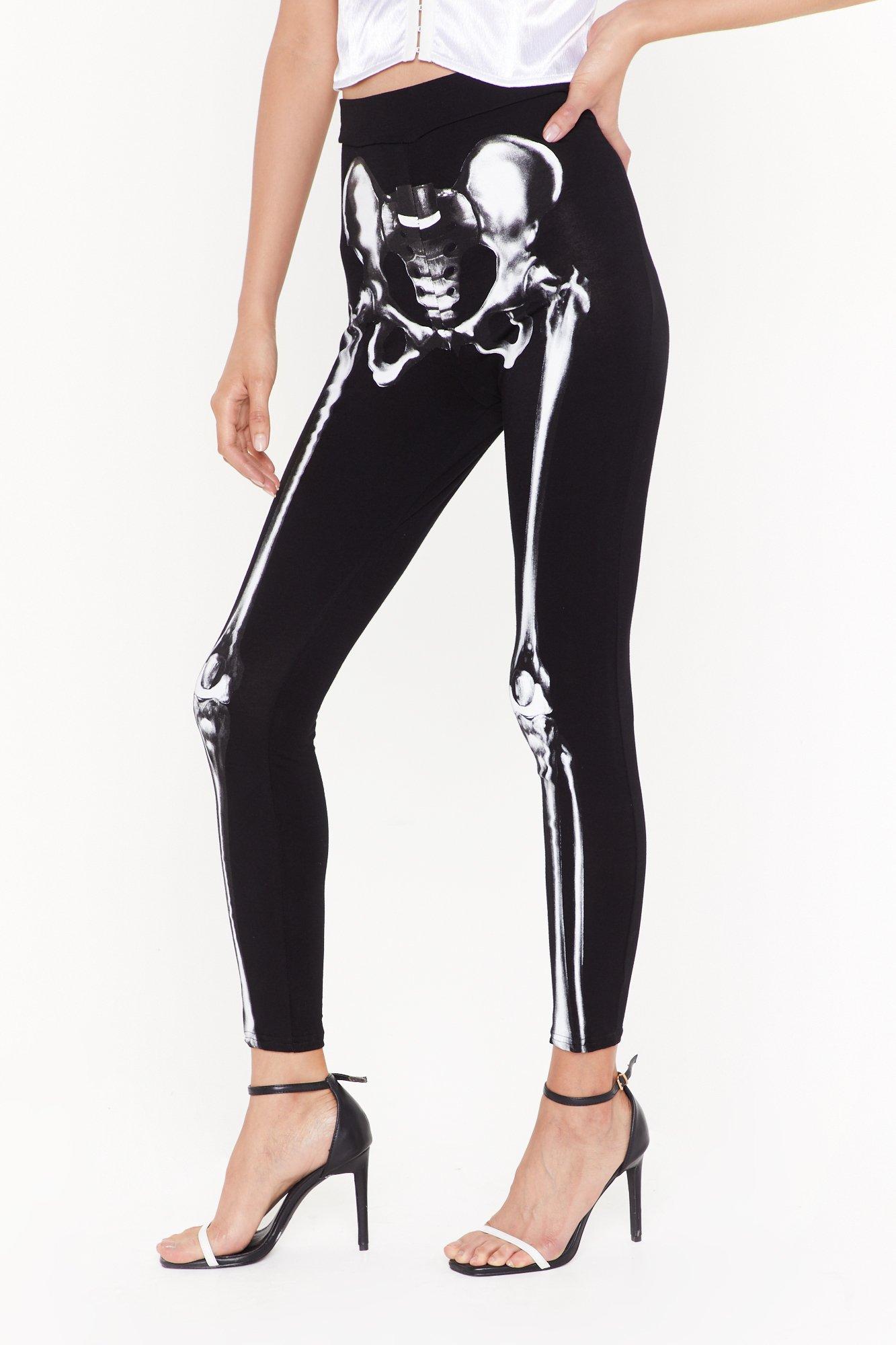 High waisted skeleton leggings best sale