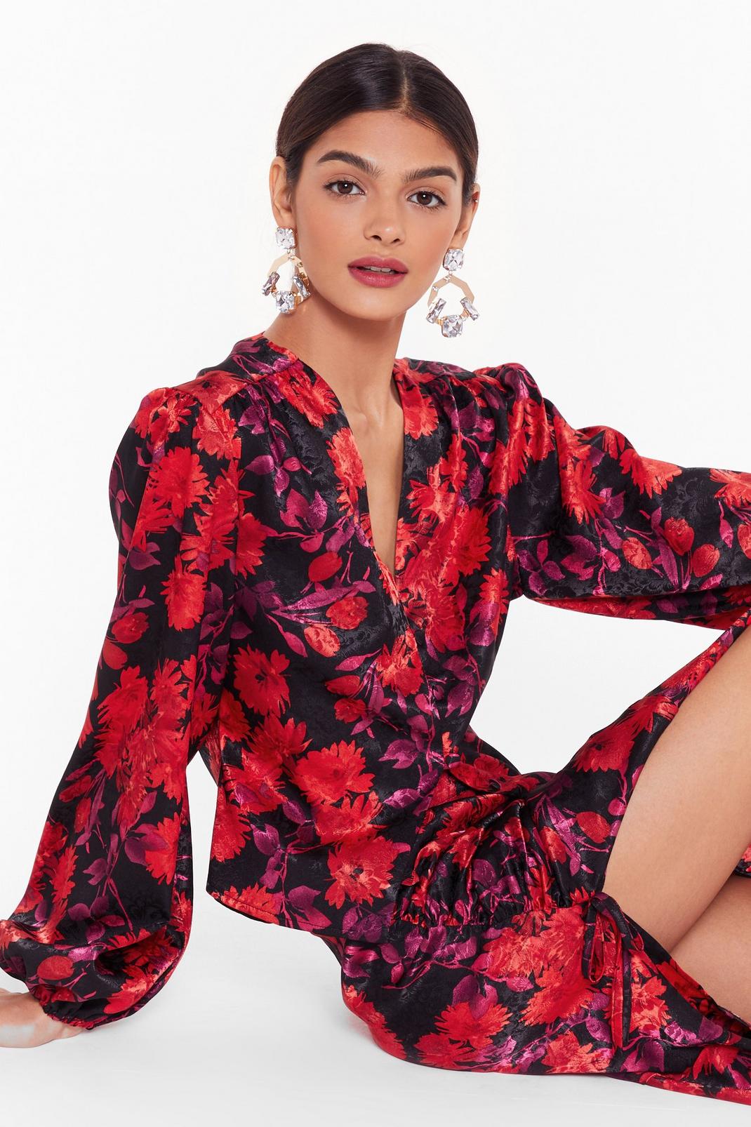 Nasty Gal Studio The Flower of Love Satin Blouse image number 1