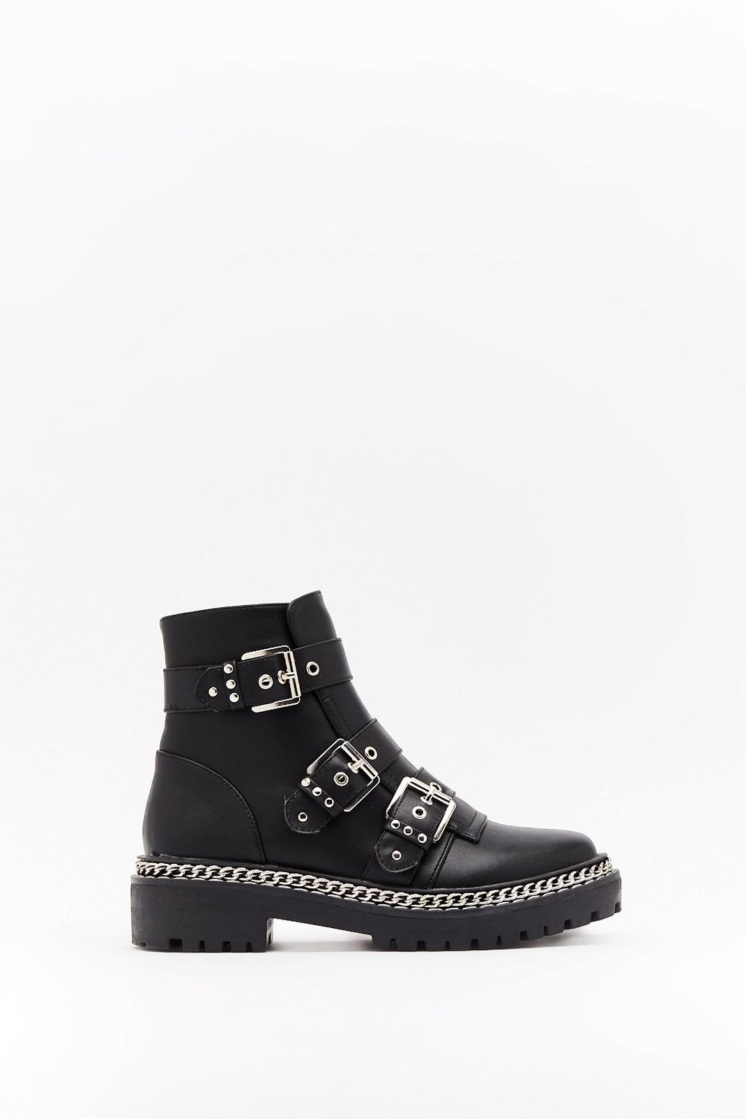 Third Time Lucky Faux Leather Buckle Boots image number 1