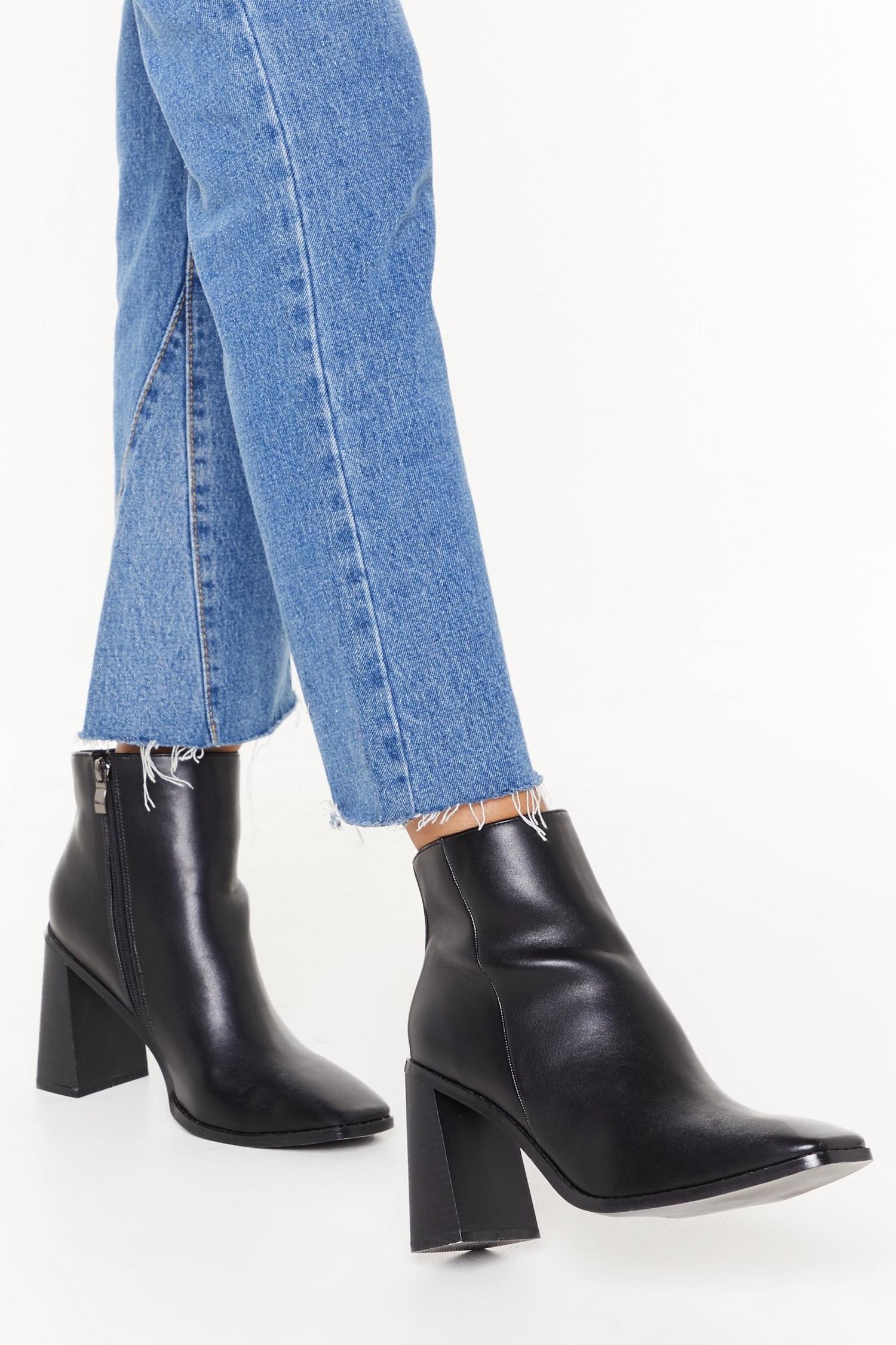 faux leather ankle shoes