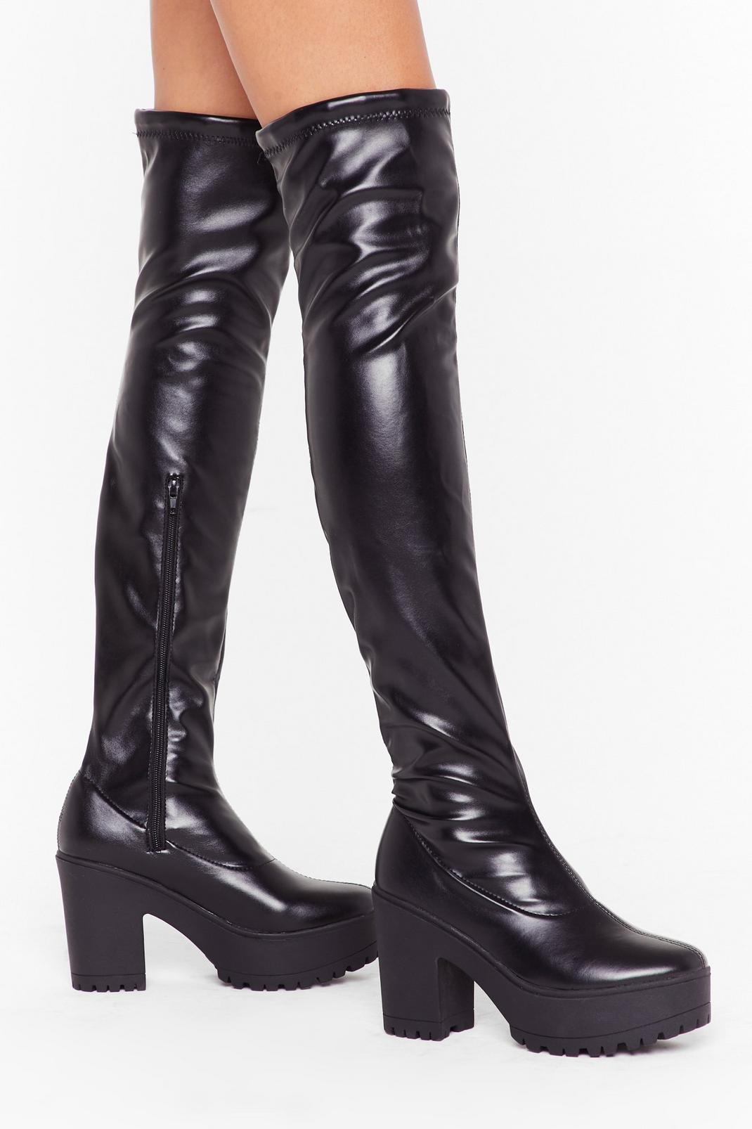 Faux Leather too Late Over-the-Knee Boots image number 1