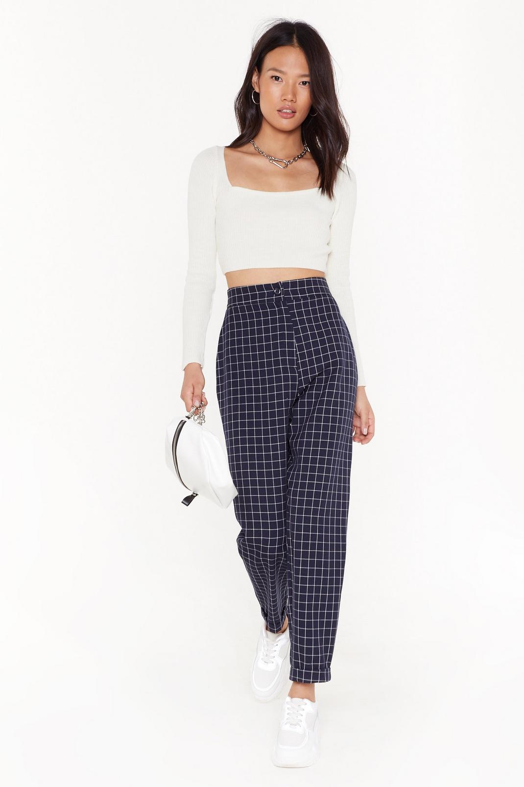 Grid It For the Fame Tapered Check Pants image number 1
