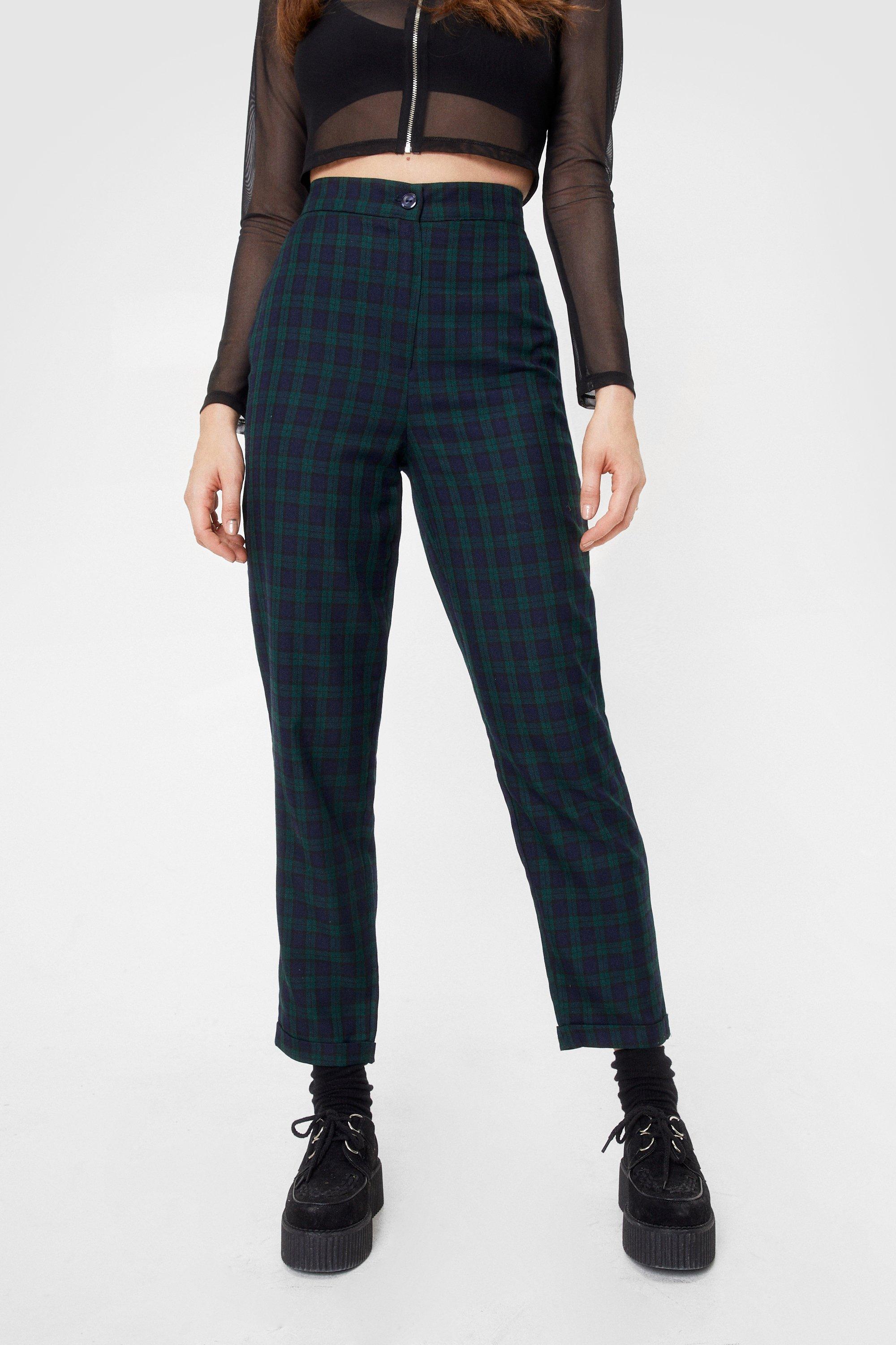 plaid pants long