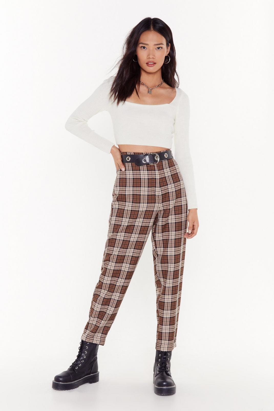 What Grid You Say Tapered Check Pants image number 1