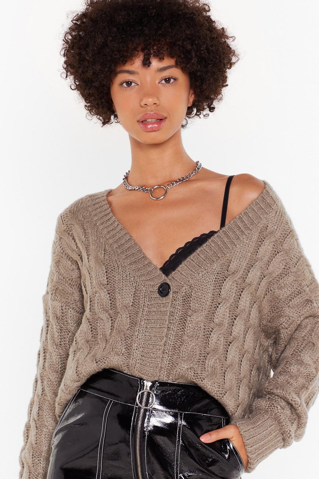 Cable to Love Knit Button-Down Cardigan image number 1