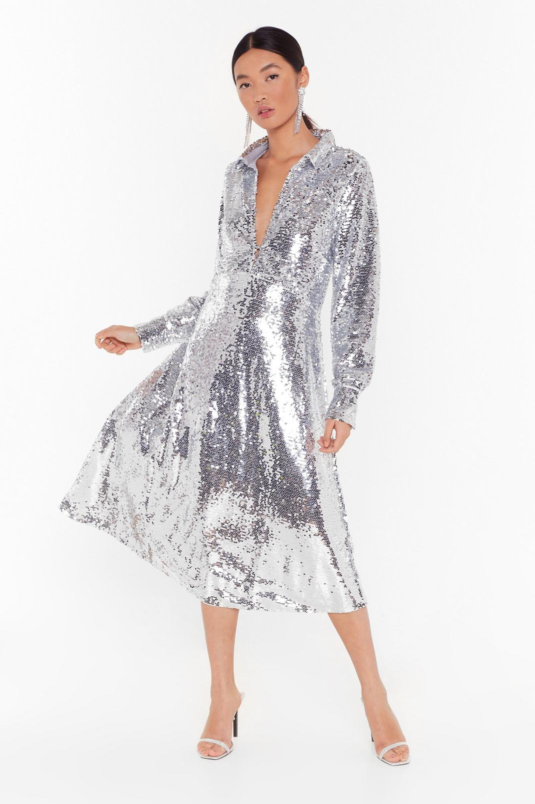 Welcome To Tinseltown Sequin Shirt Dress image number 1