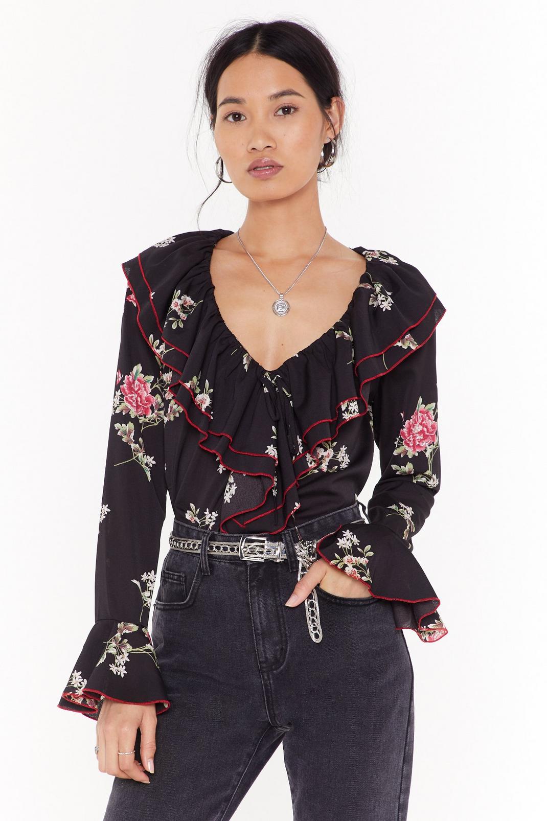 Floral Ruffle Blouse image number 1