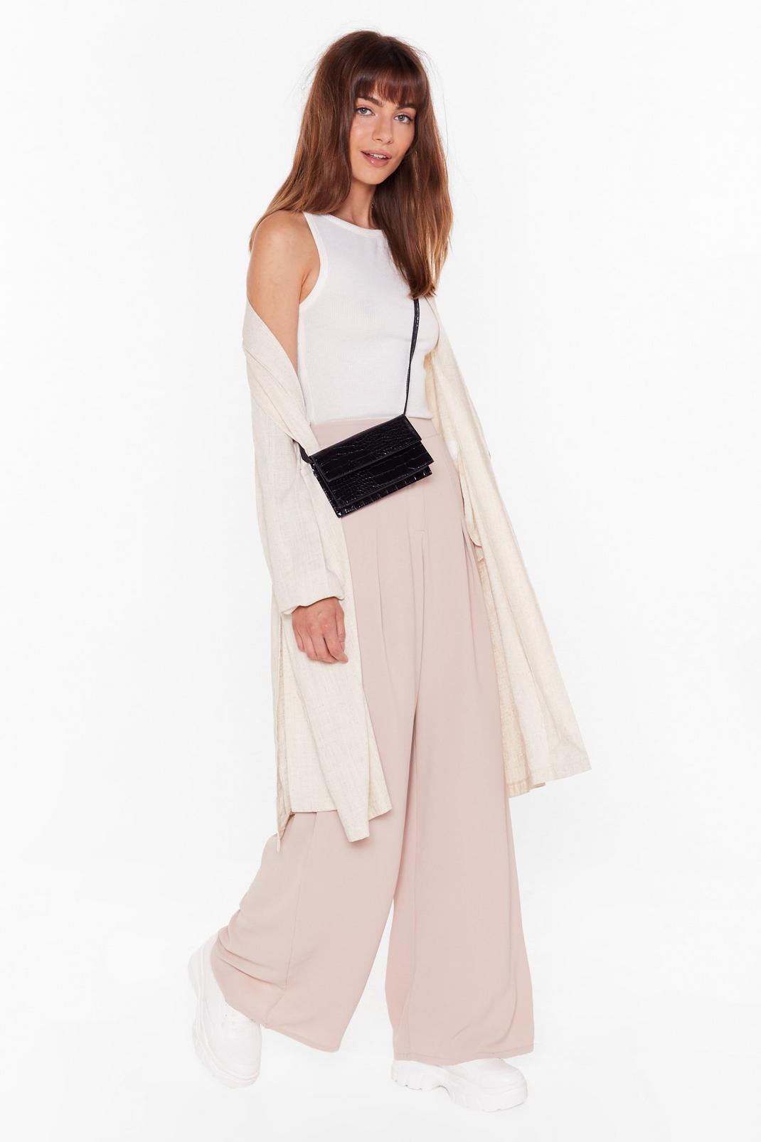 Nude Oversized Flowy Wide Leg Pants image number 1