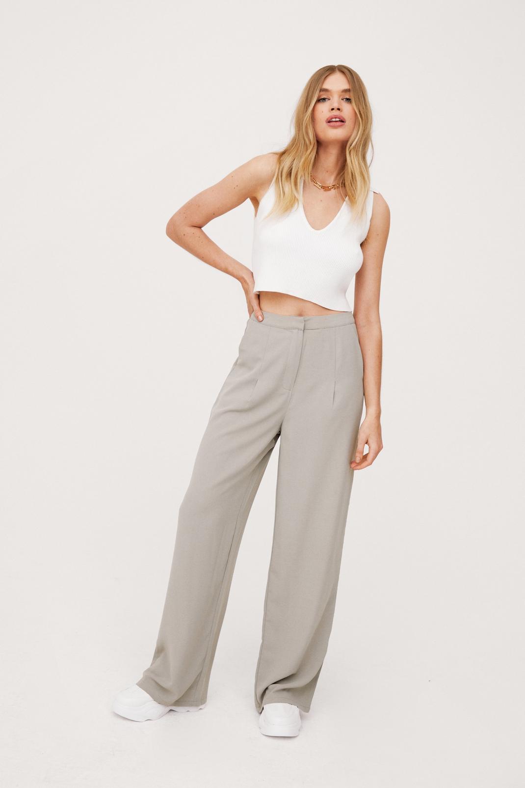 Sage Pleated High Waisted Wide Leg Pants image number 1