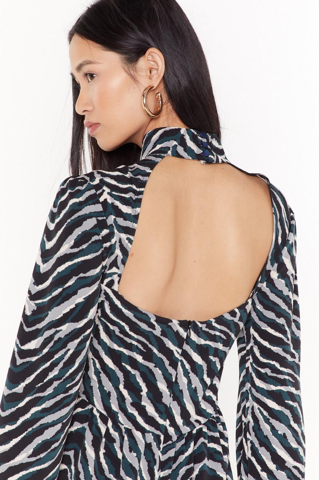Out On the Wild Side Zebra Midi Dress image number 1