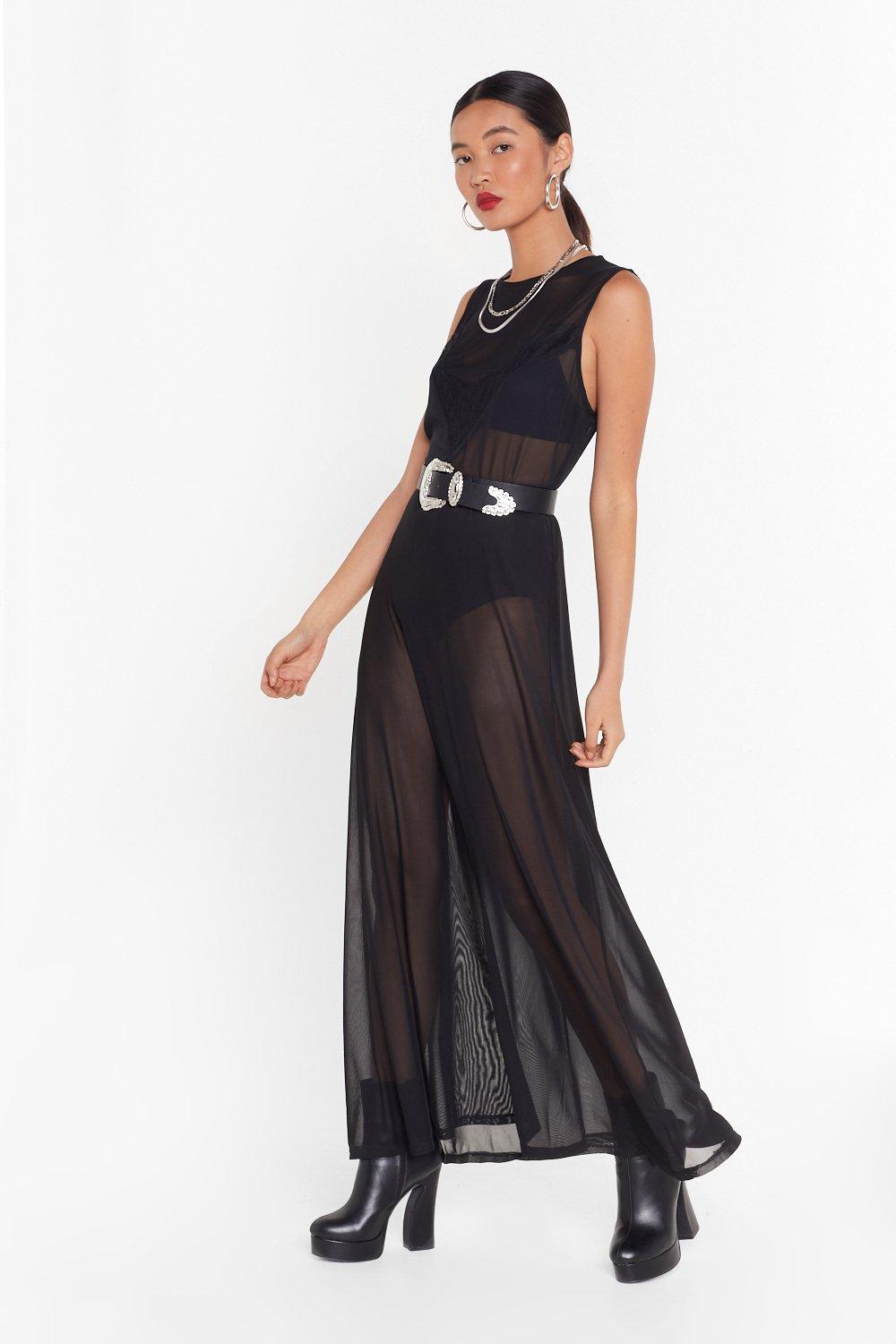 Sheer Mesh Maxi Dress