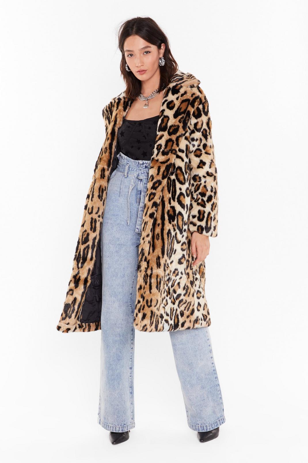 This is Your Meow-ment Faux Fur Leopard Coat image number 1