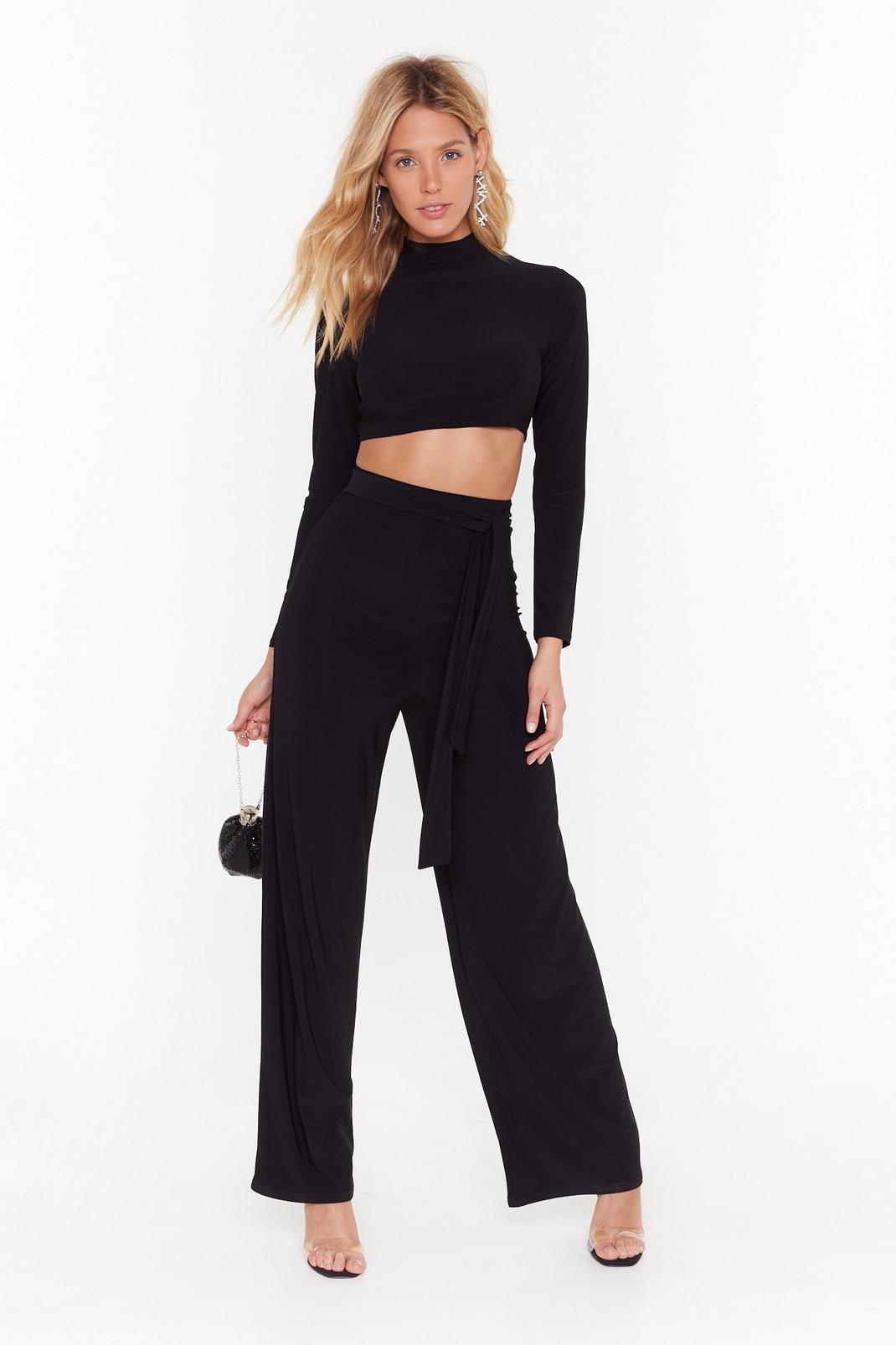 Love On Crop Top and Wide-Leg Pant Set image number 1