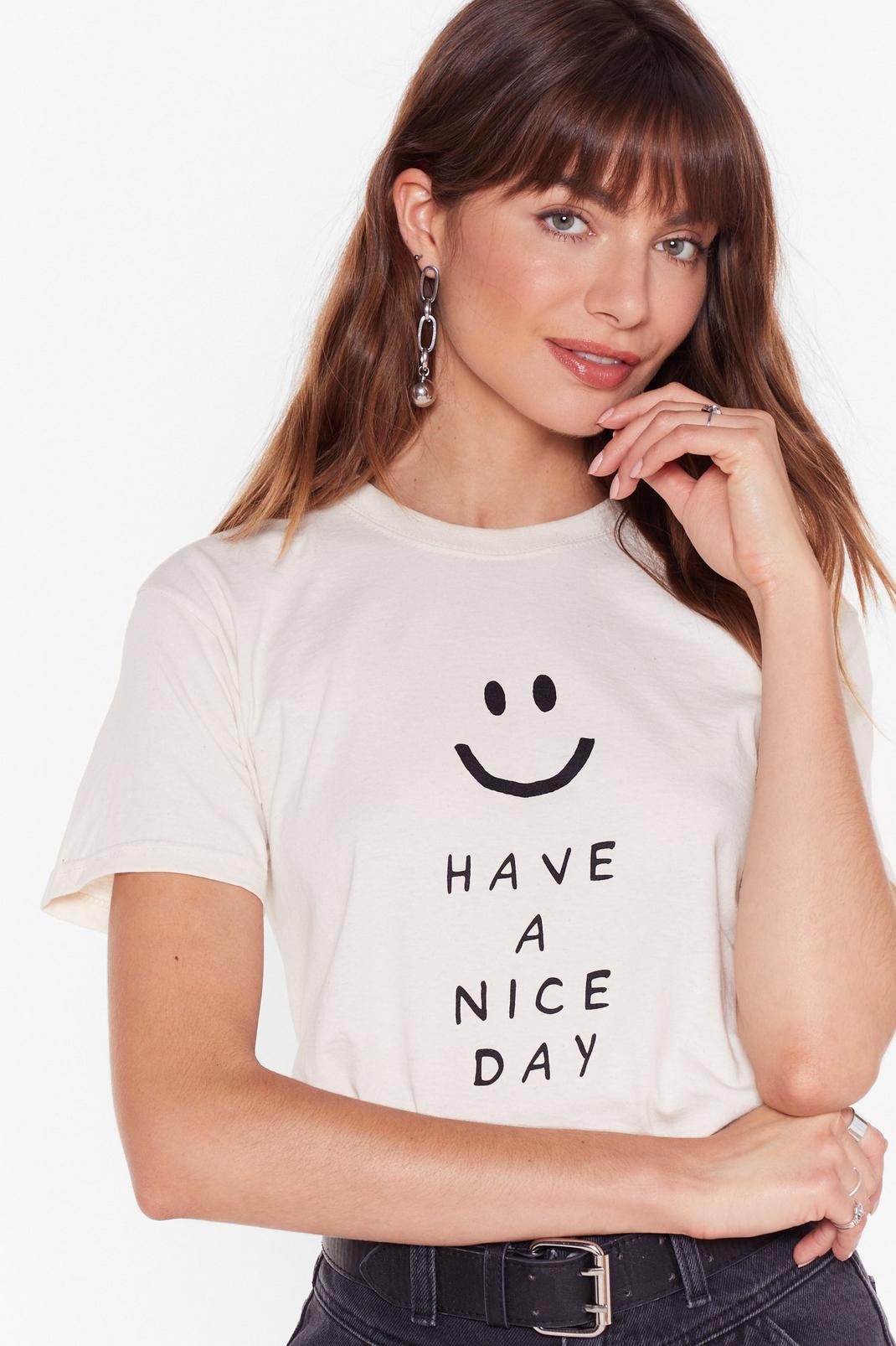 T-shirt à col ras du cou à slogan Have a Nice Day image number 1