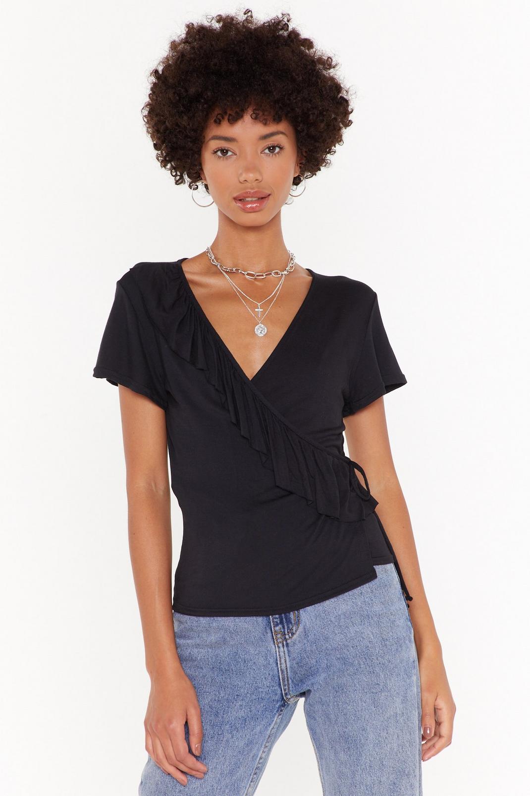 Wrapped Around Your Finger V-Neck Ruffle Top image number 1