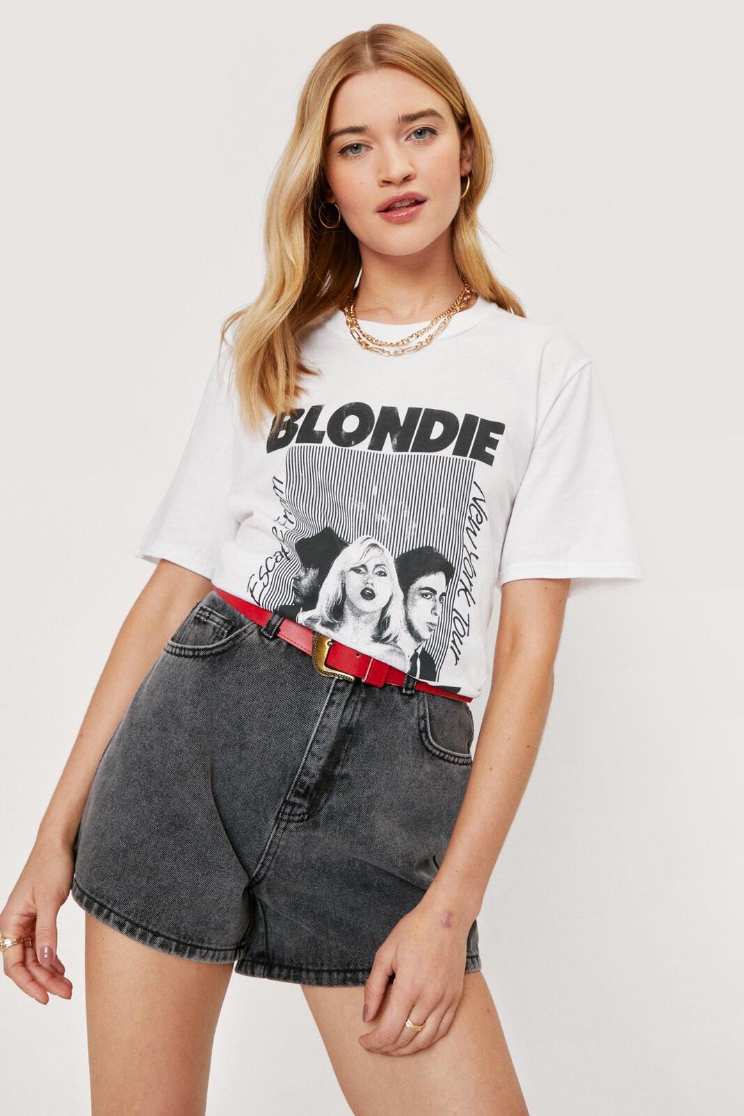 White Blondie Graphic and Crewline T-shirt image number 1