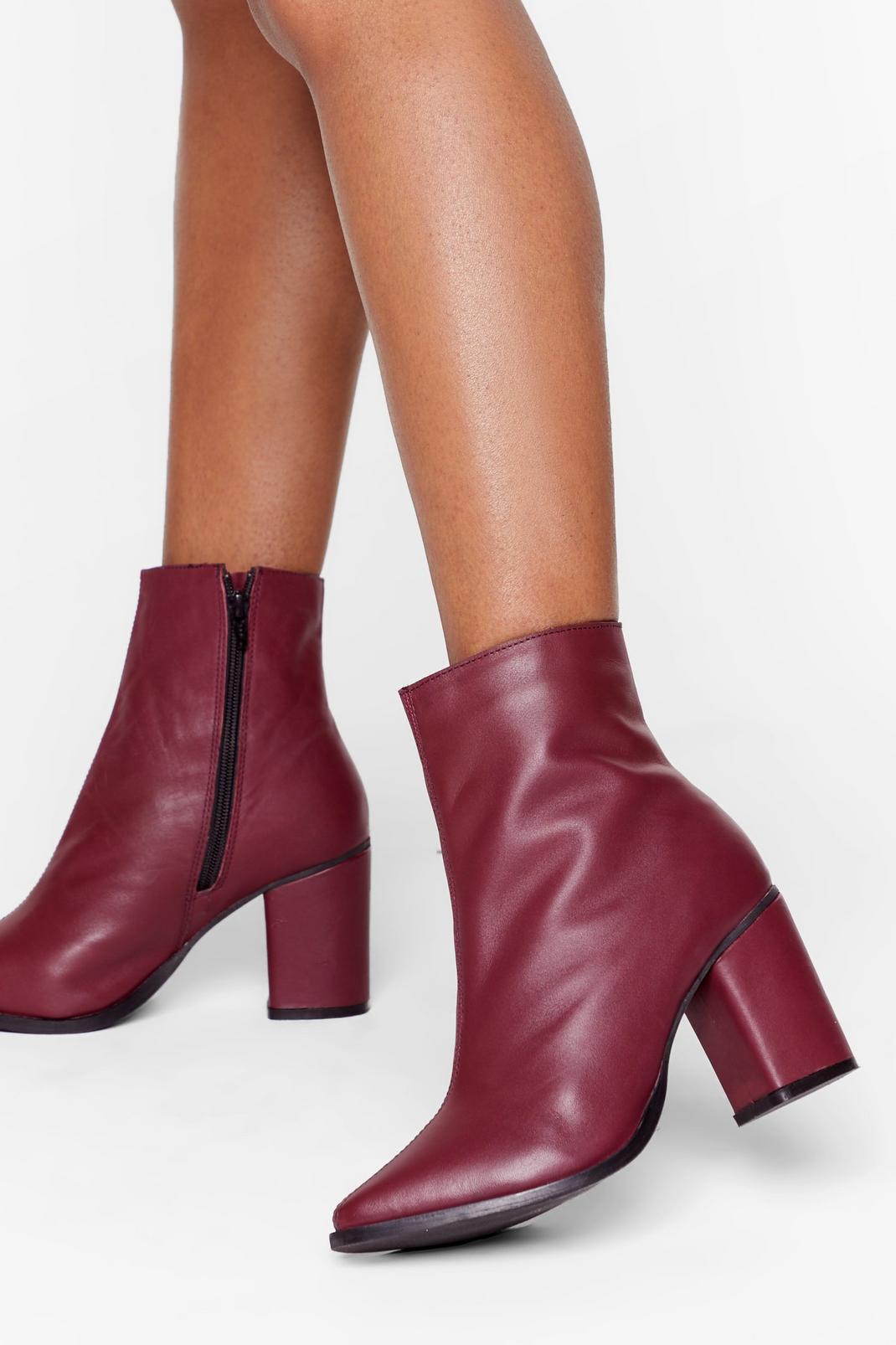 Leather You Like It Heeled Ankle Boots image number 1
