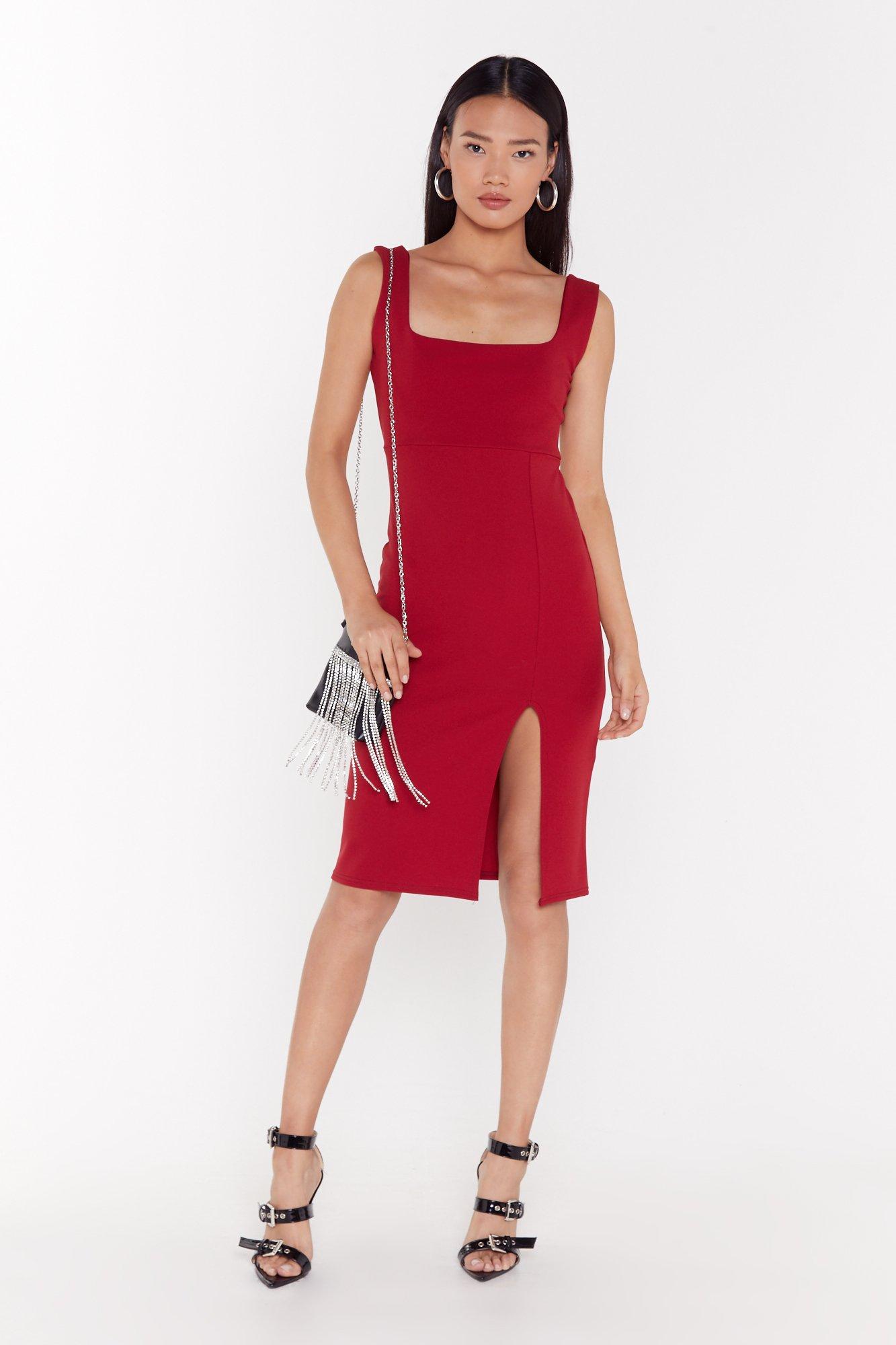 nasty gal burgundy dress