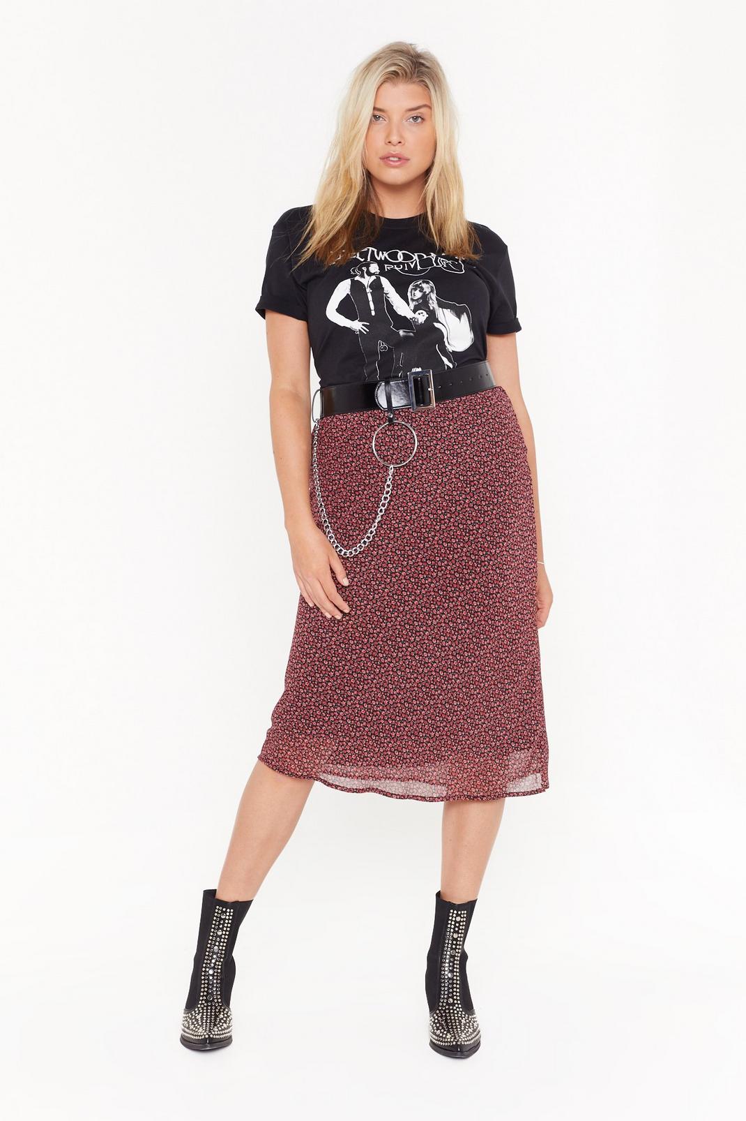 Cowl off the Search Plus Floral Midi Skirt image number 1