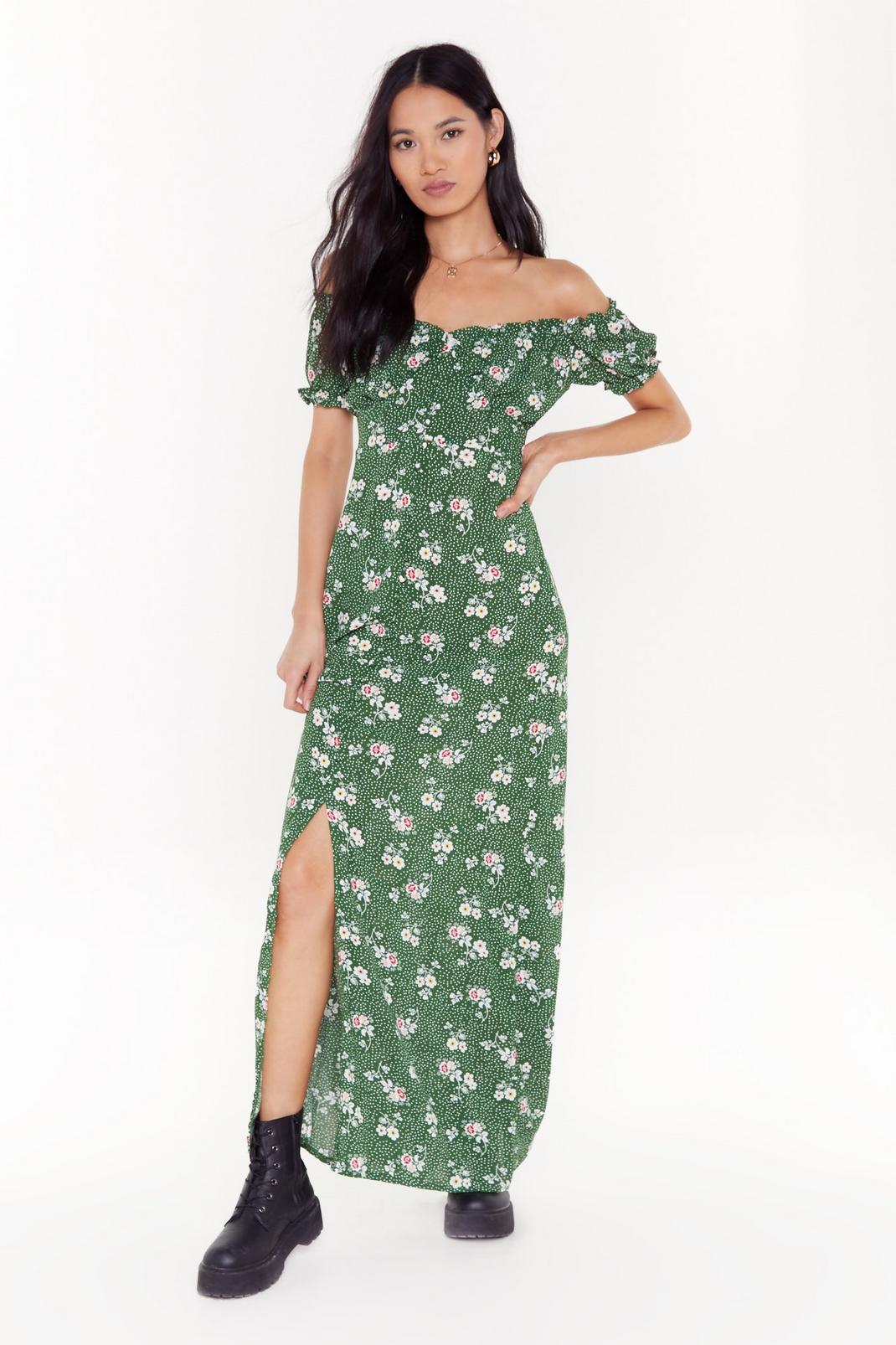 Flower Lips are Sealed Floral Maxi Dress image number 1