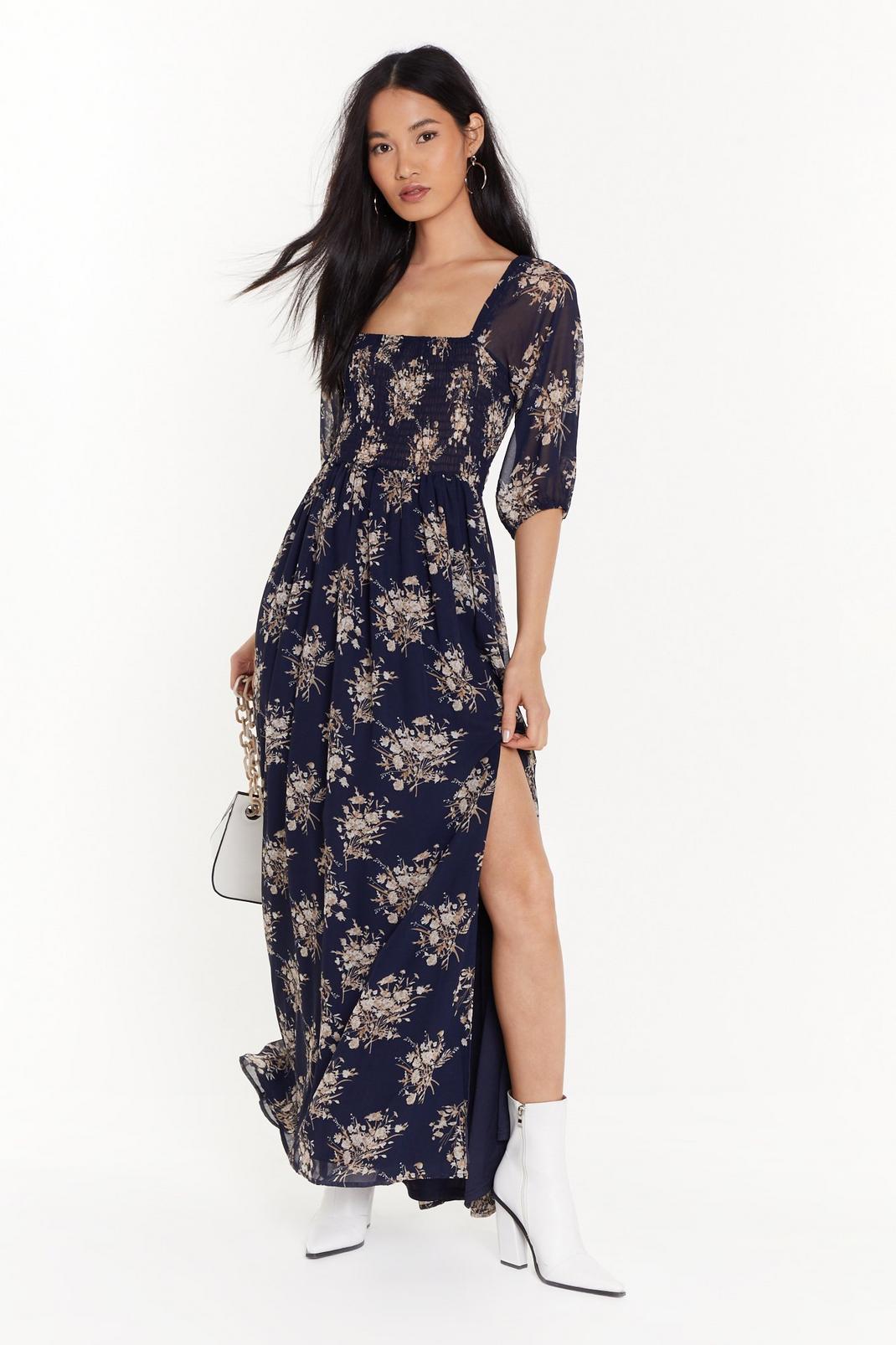 We're Sheer for You Floral Maxi Dress image number 1