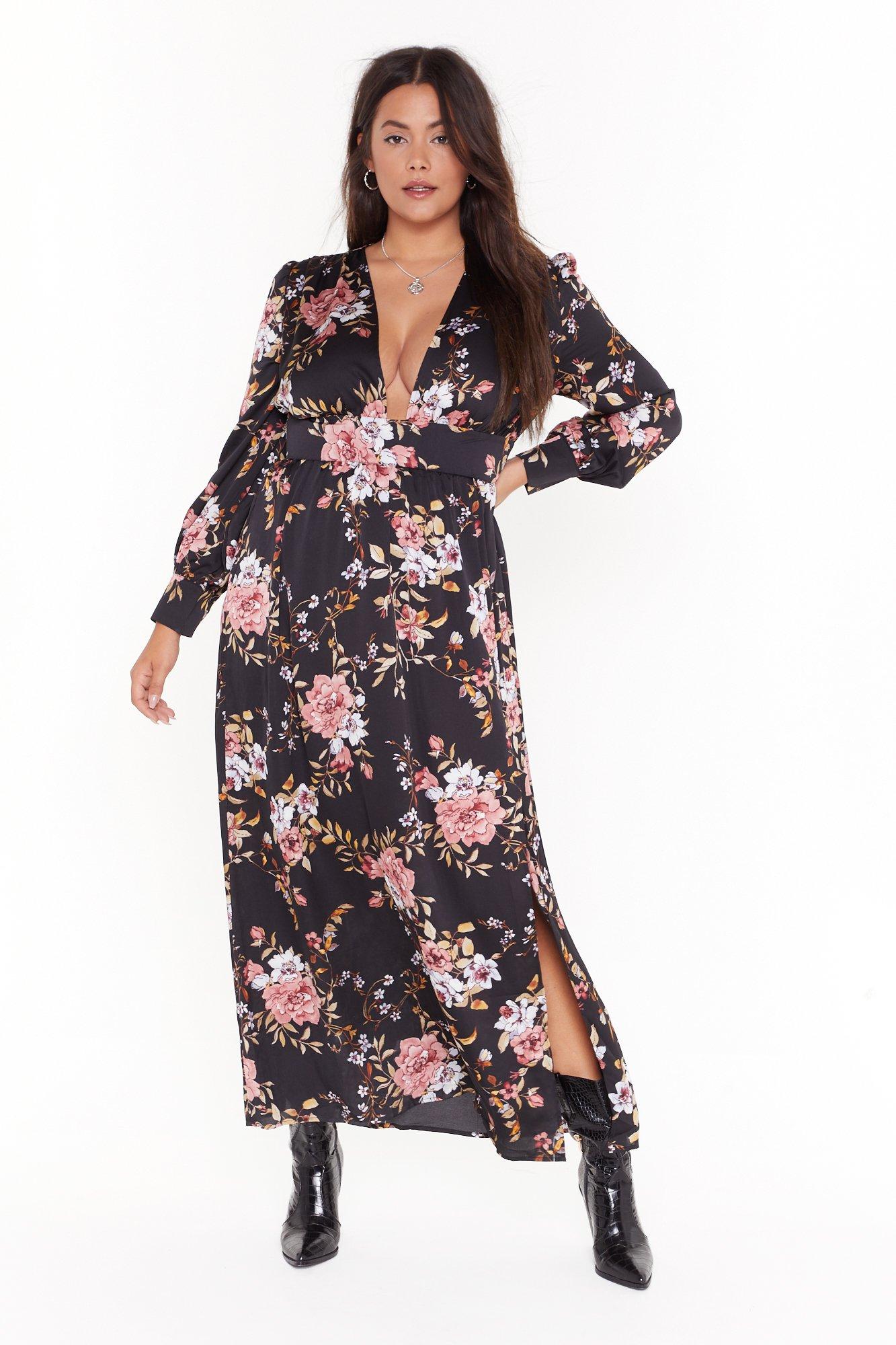 plus floral maxi dress