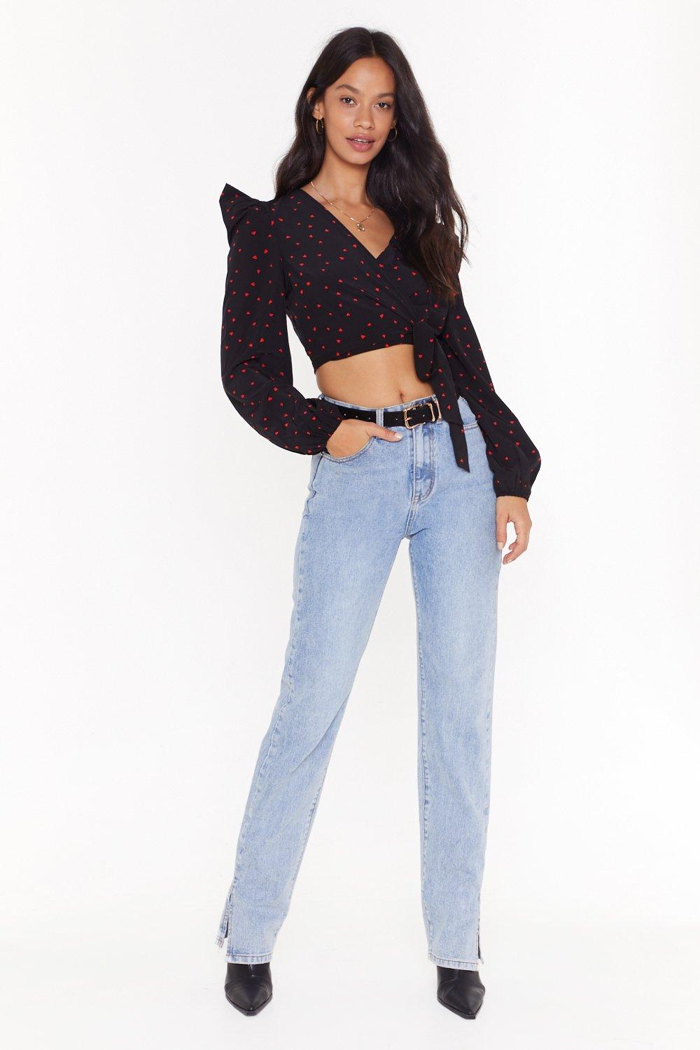 Cropped Wrap Blouse