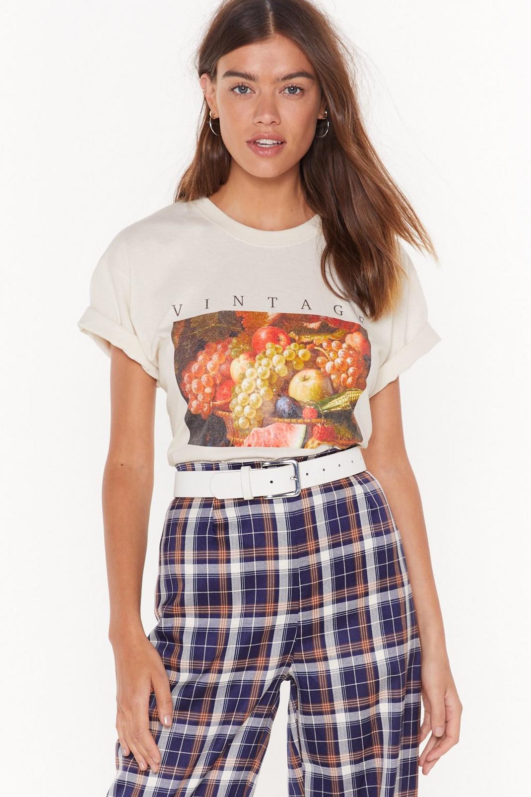T-shirt à impression fruits et slogan Vintage image number 1