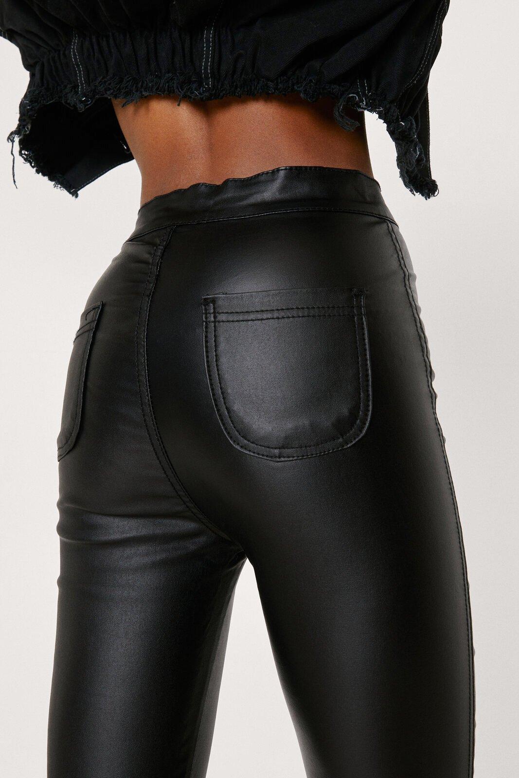 Vice high waisted on sale coated skinny jeans black