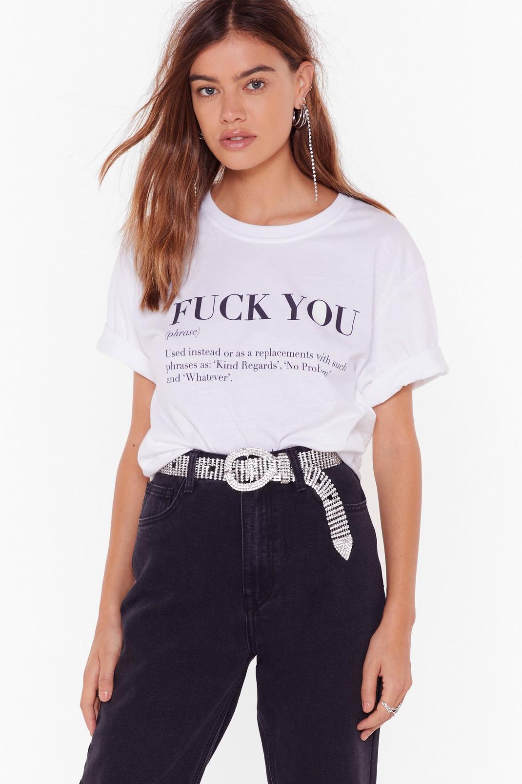 T-shirt à imprimé graphique La Définition de Fuck You image number 1
