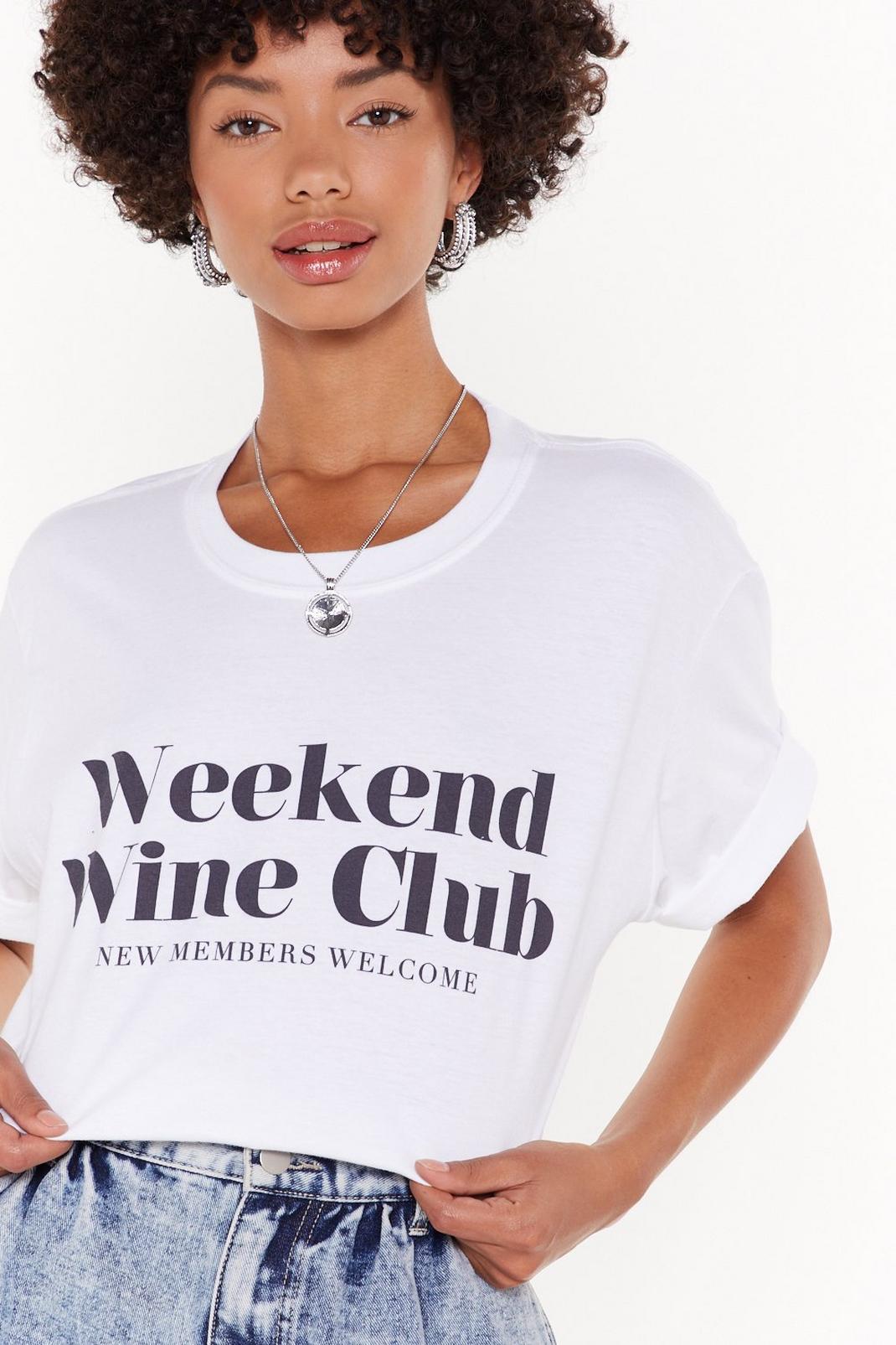 T-shirt ample à slogan Weekend Wine Club image number 1