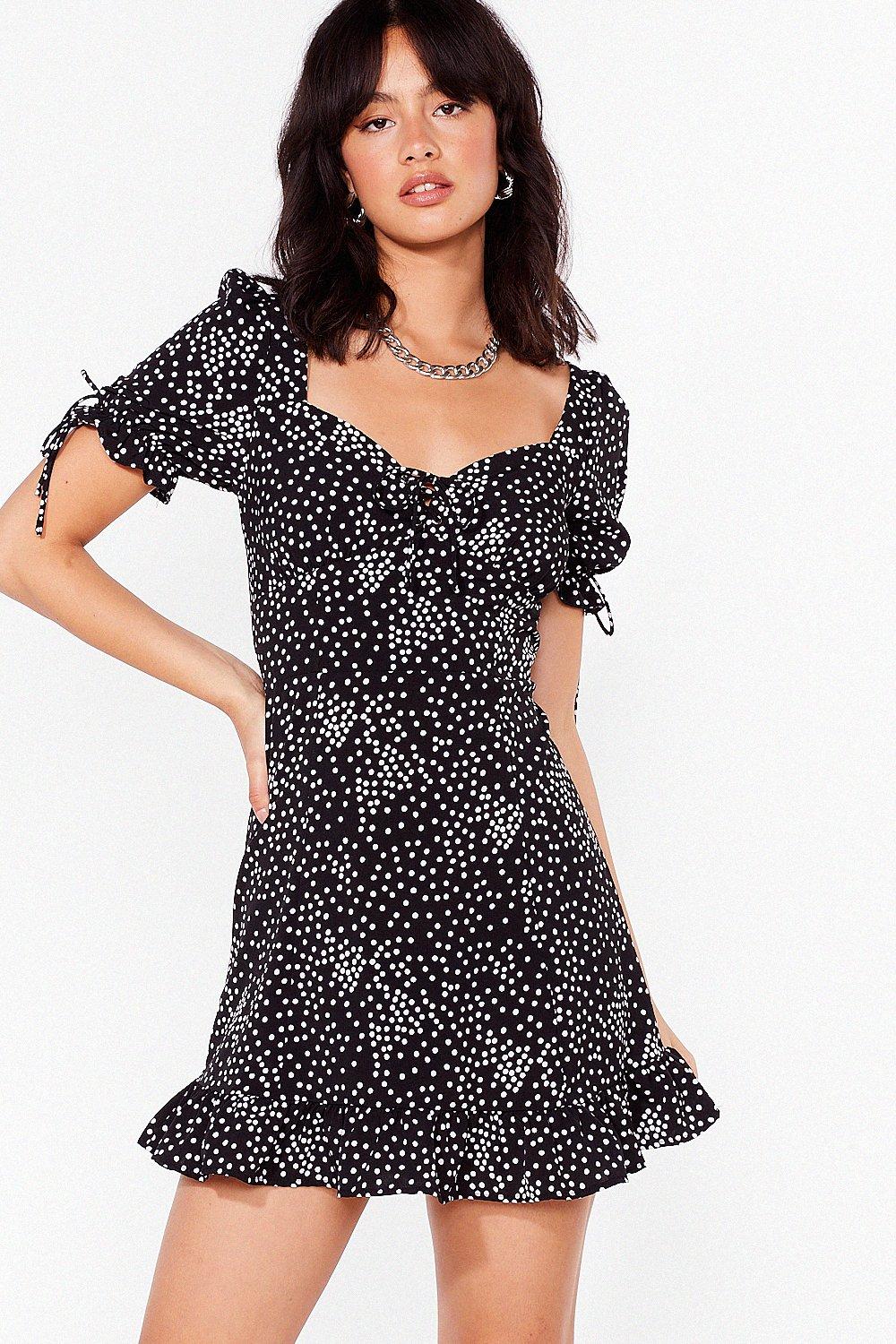 spotty ruffle dress