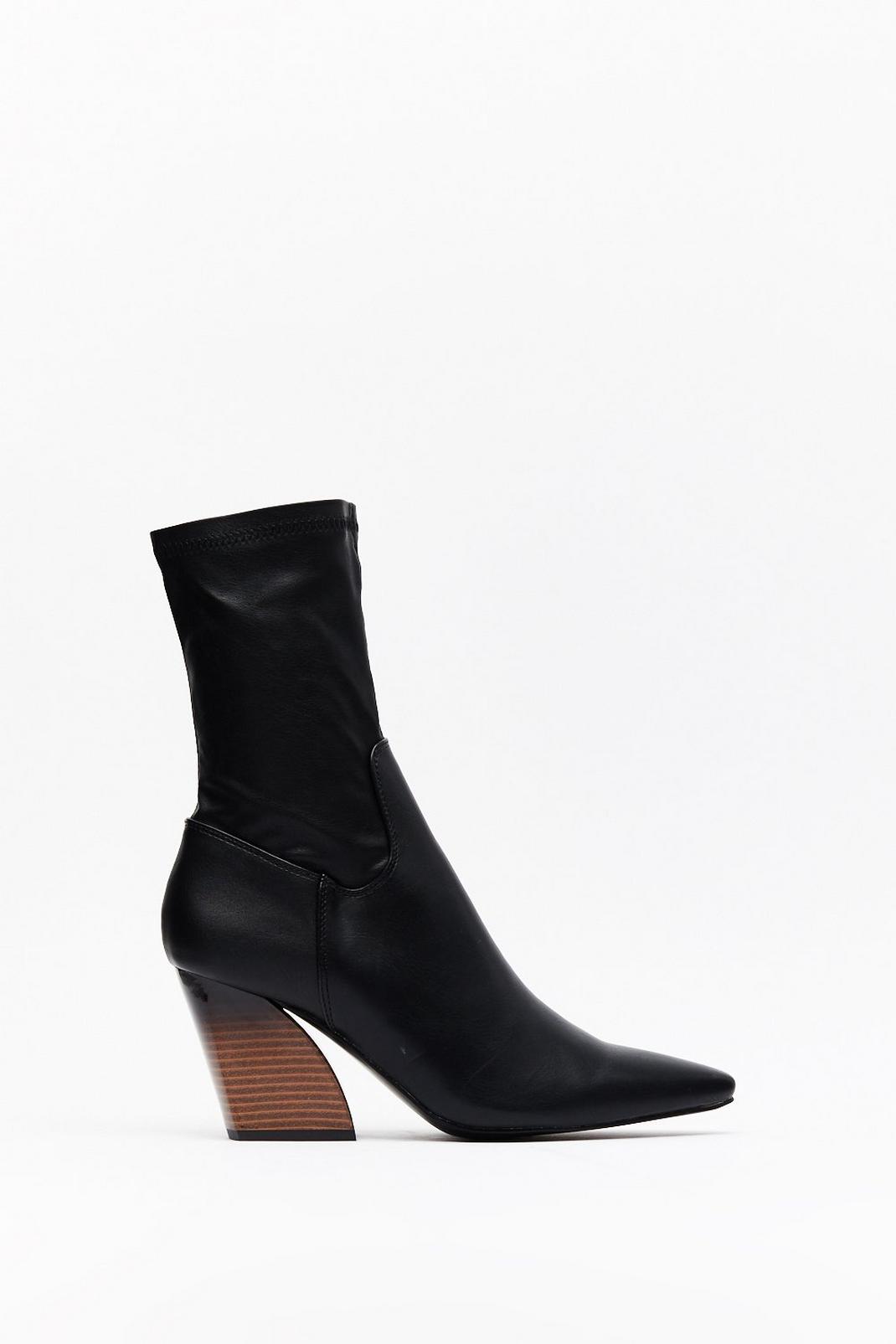 Make Your Point Faux Leather Sock Boots | Nasty Gal