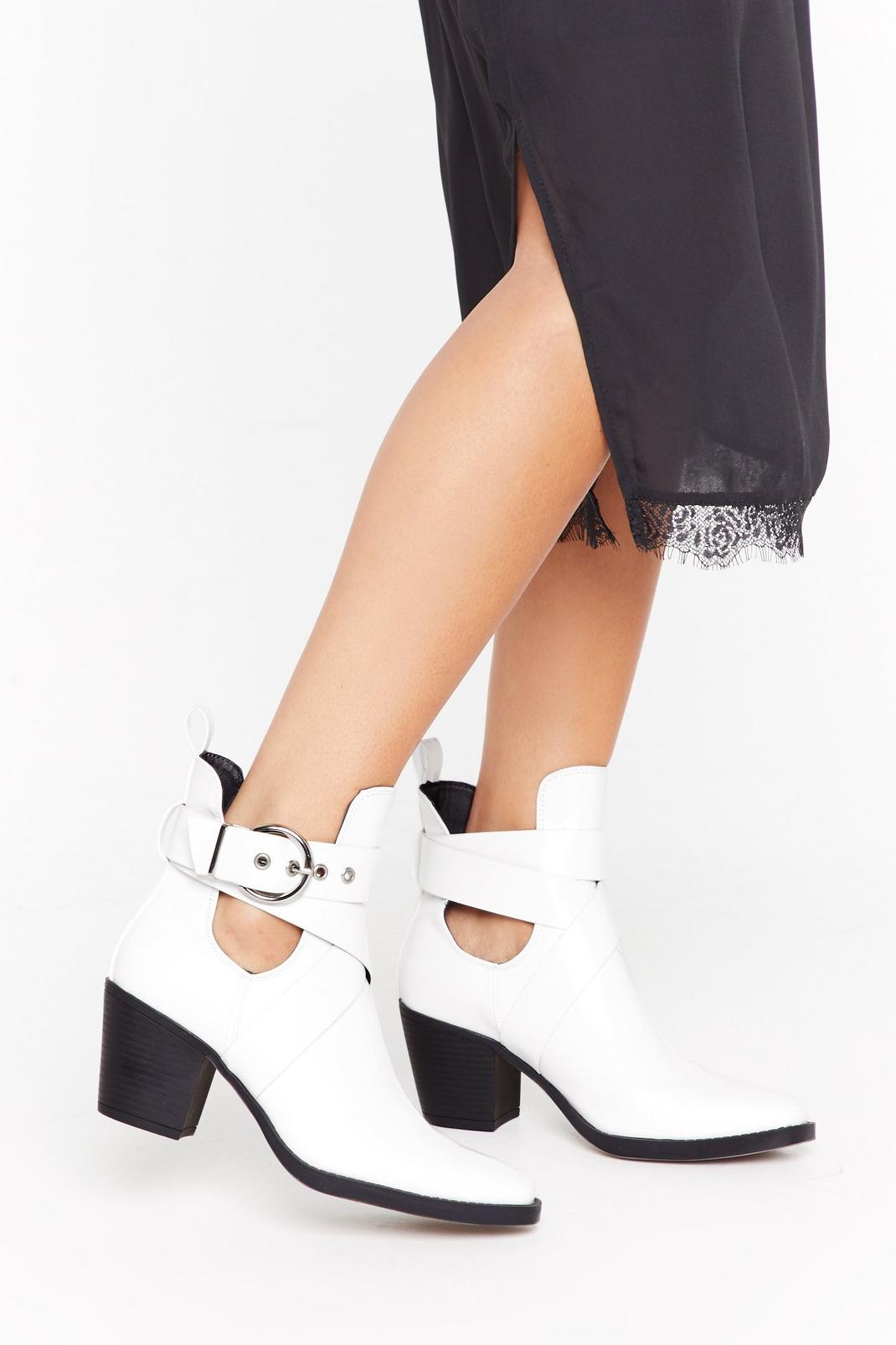 Time's Runnin' Cut-Out Faux Leather Heeled Boots image number 1