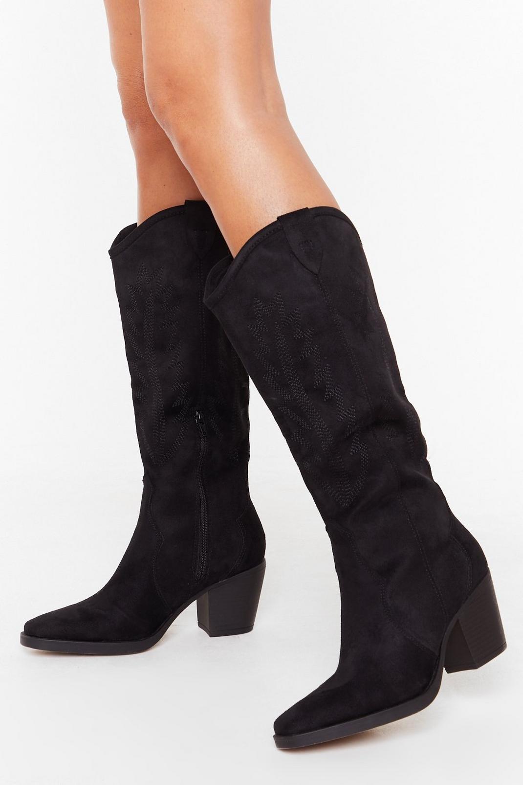 She's the West Faux Suede Western Boots image number 1