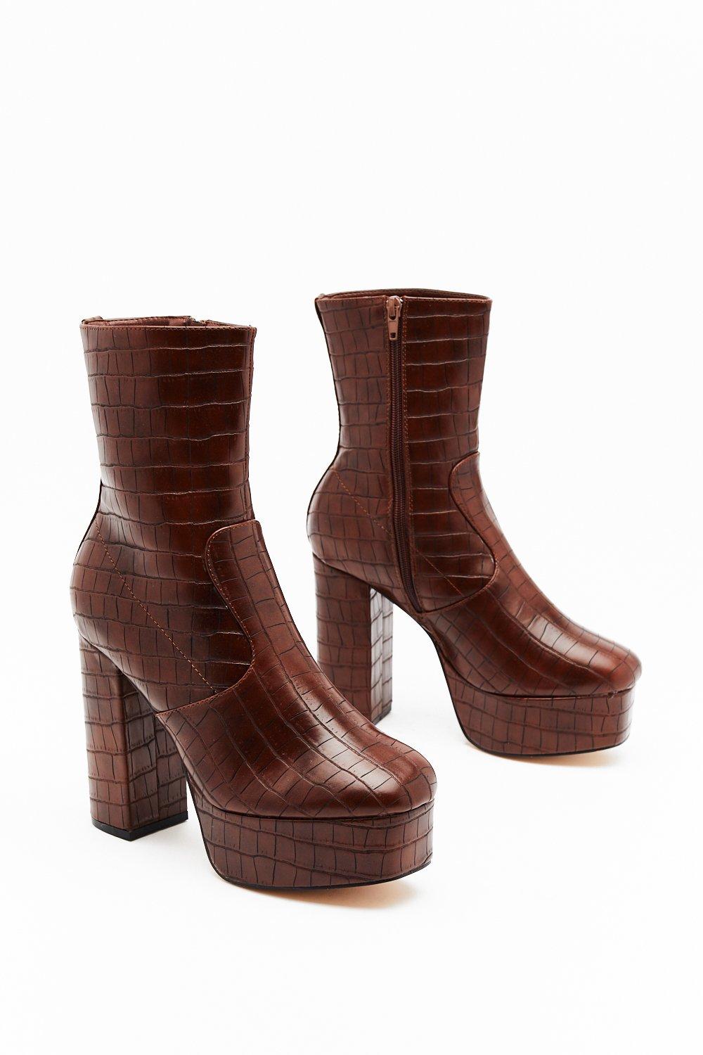 Croc Me Good Platform Boots Nasty Gal